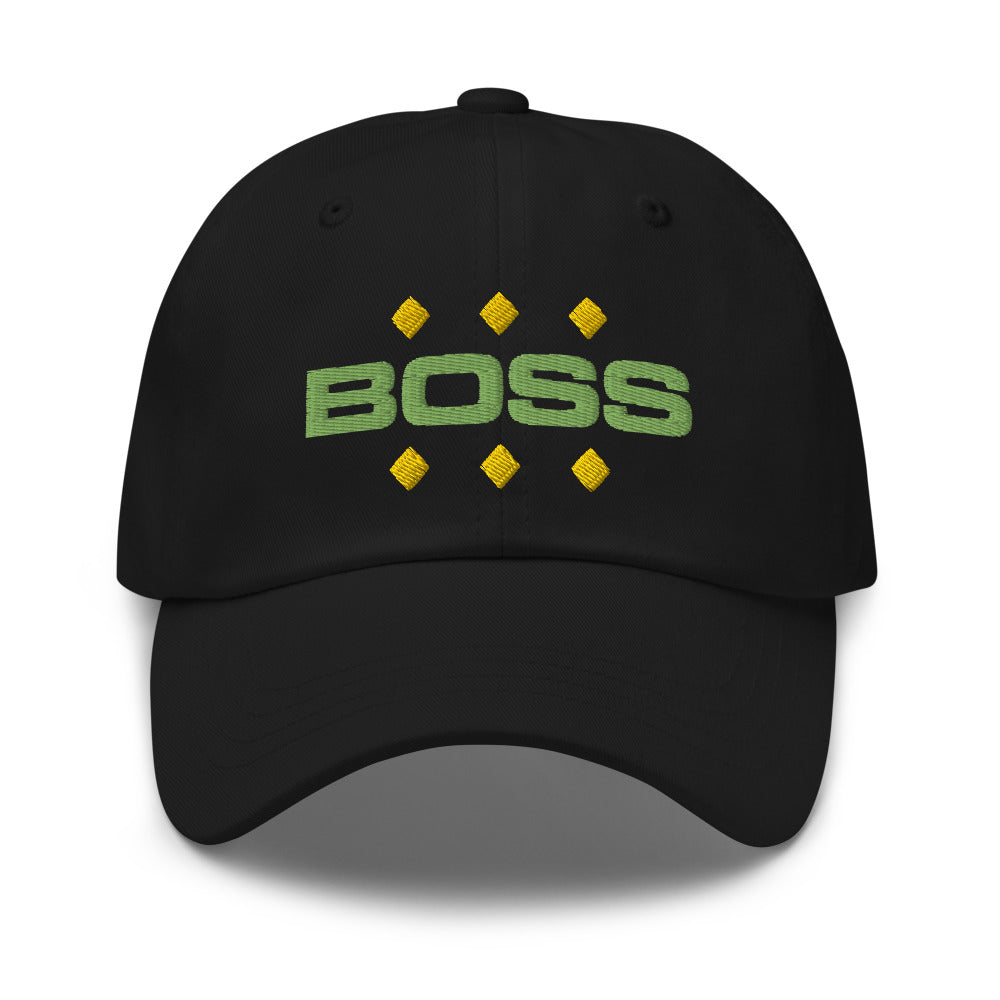 casquette baseball brodée Boss (chef) avec losange couleur noir