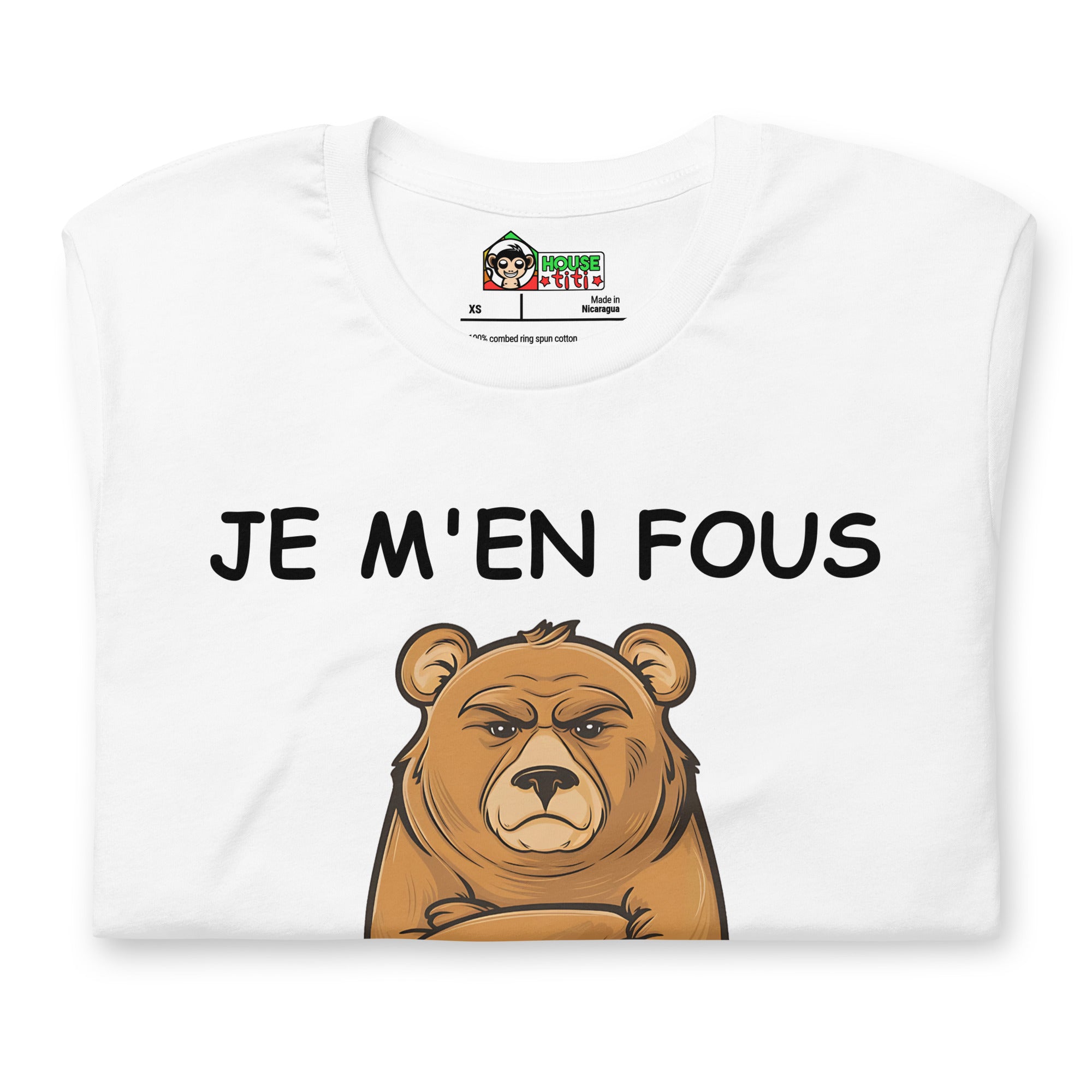 T-shirt unisexe Je M'en Fous Je Suis Un Ours