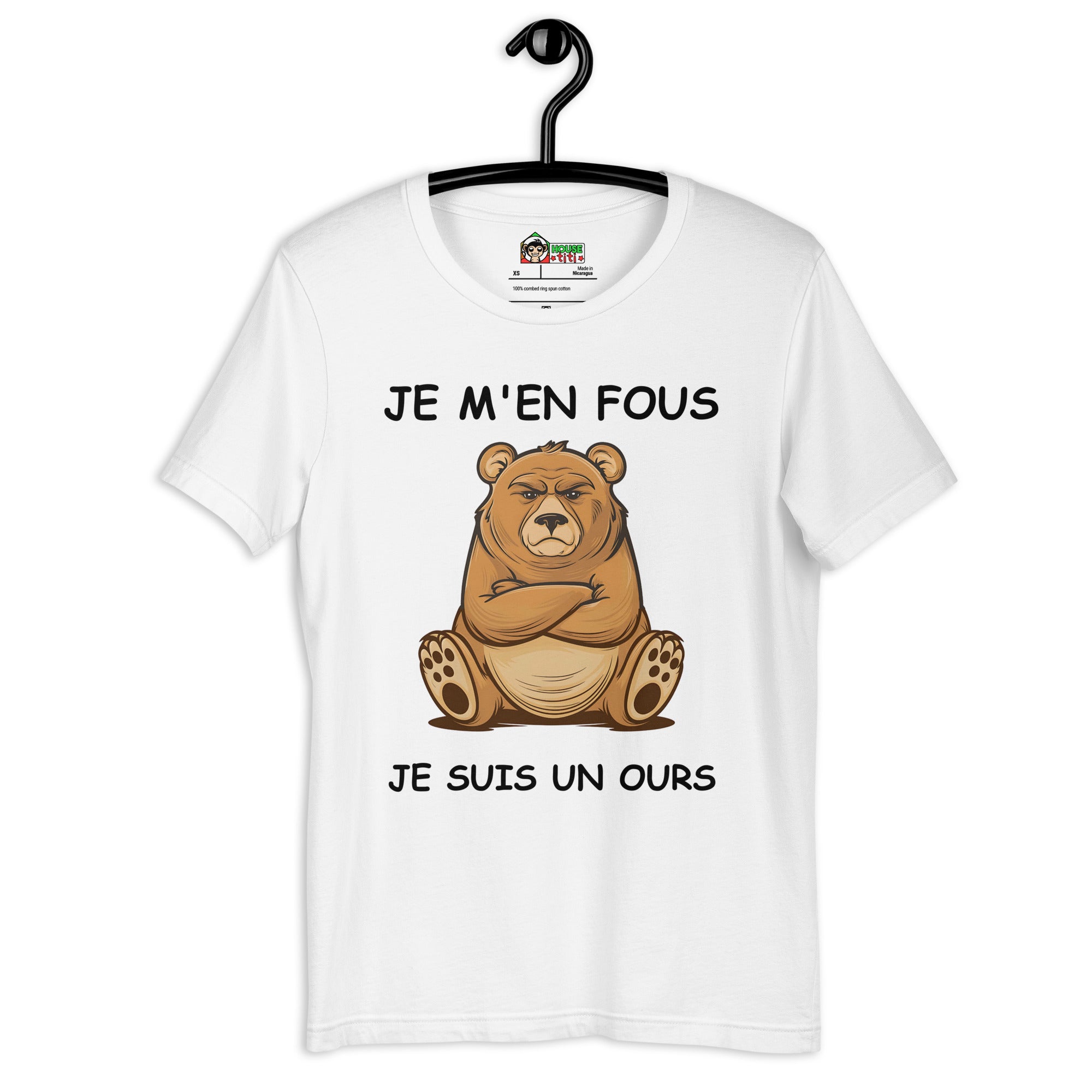 T-shirt unisexe Je M'en Fous Je Suis Un Ours