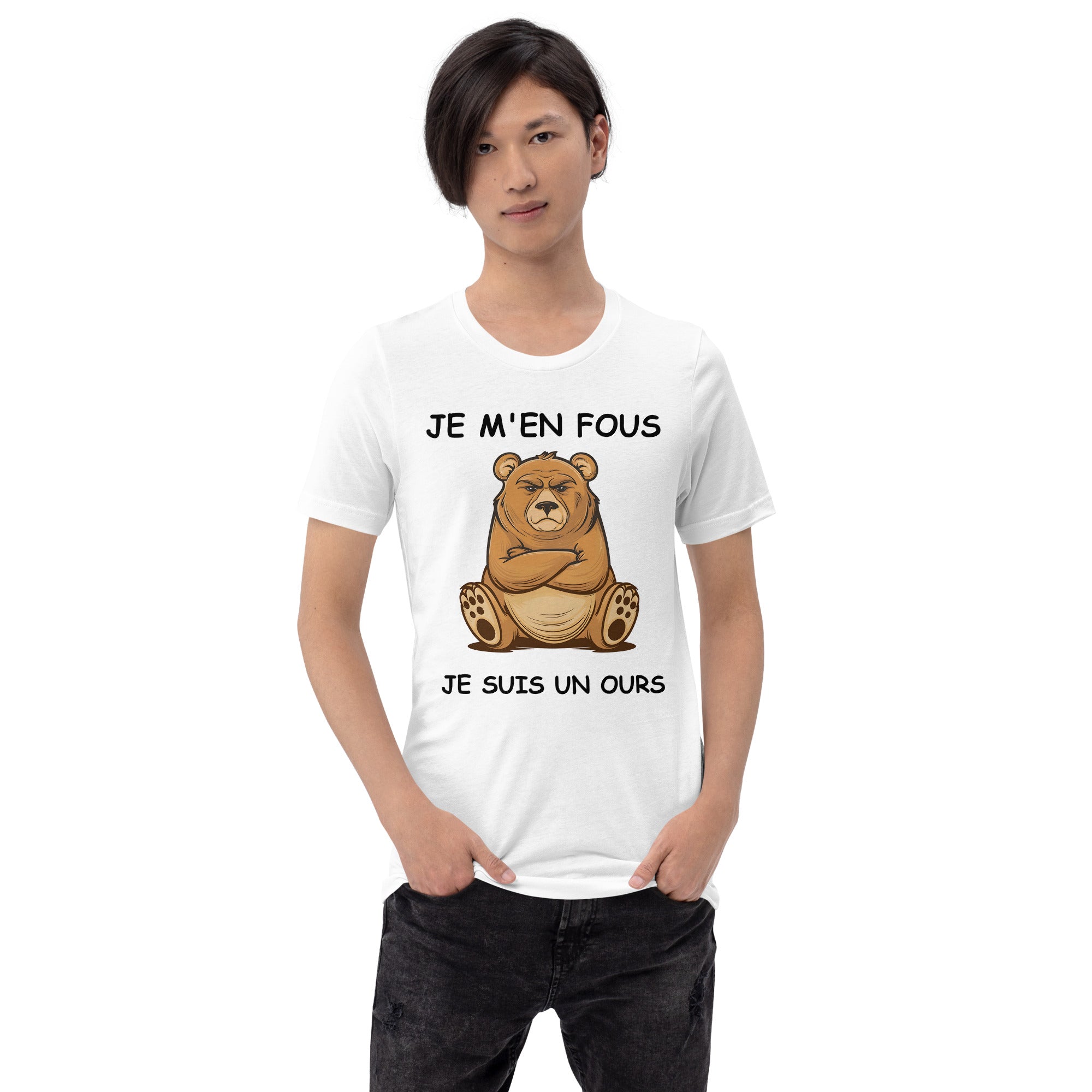 T-shirt unisexe Je M'en Fous Je Suis Un Ours