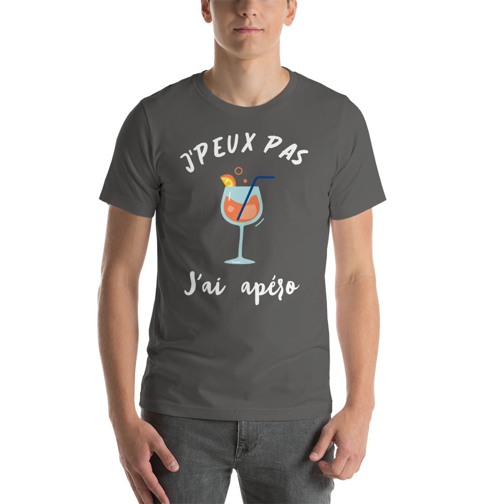 T-Shirt J'Peux Pas J'ai Apéro (Lettrage blanc)