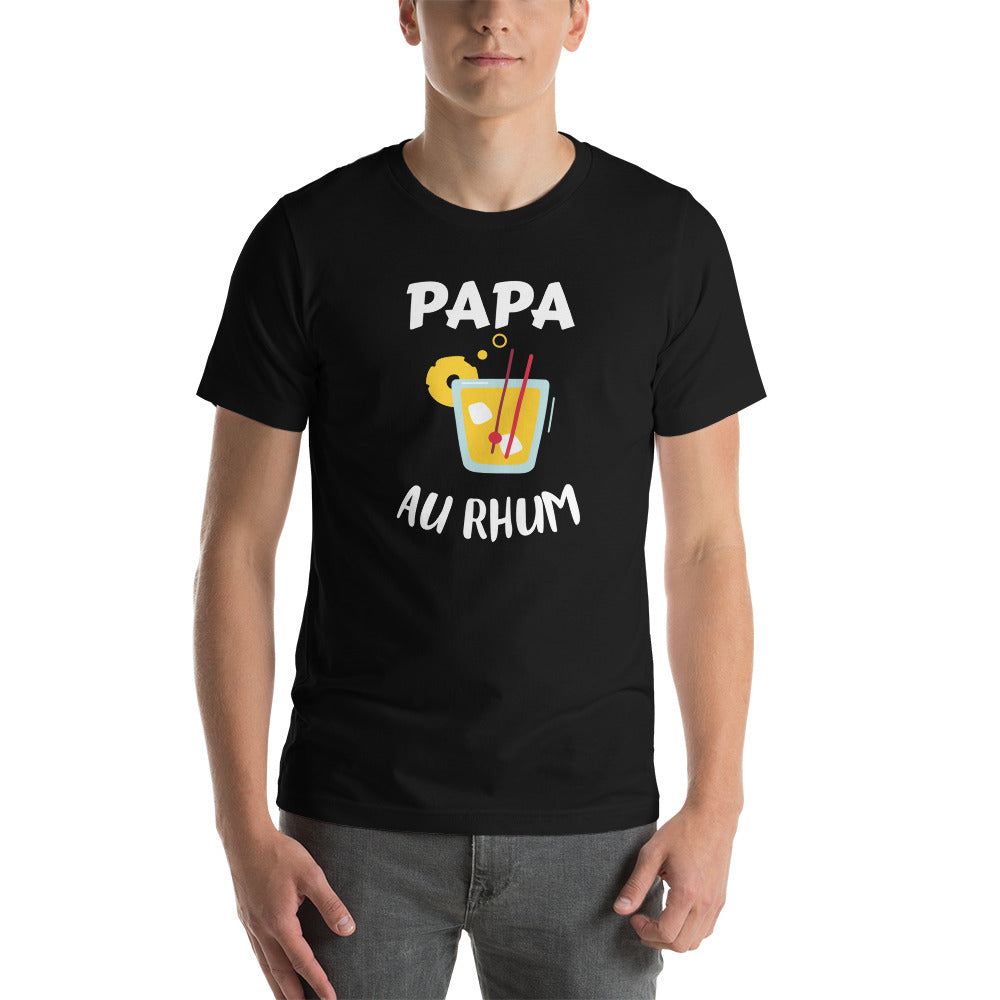 T-shirt Papa au Rhum (Lettrage blanc)