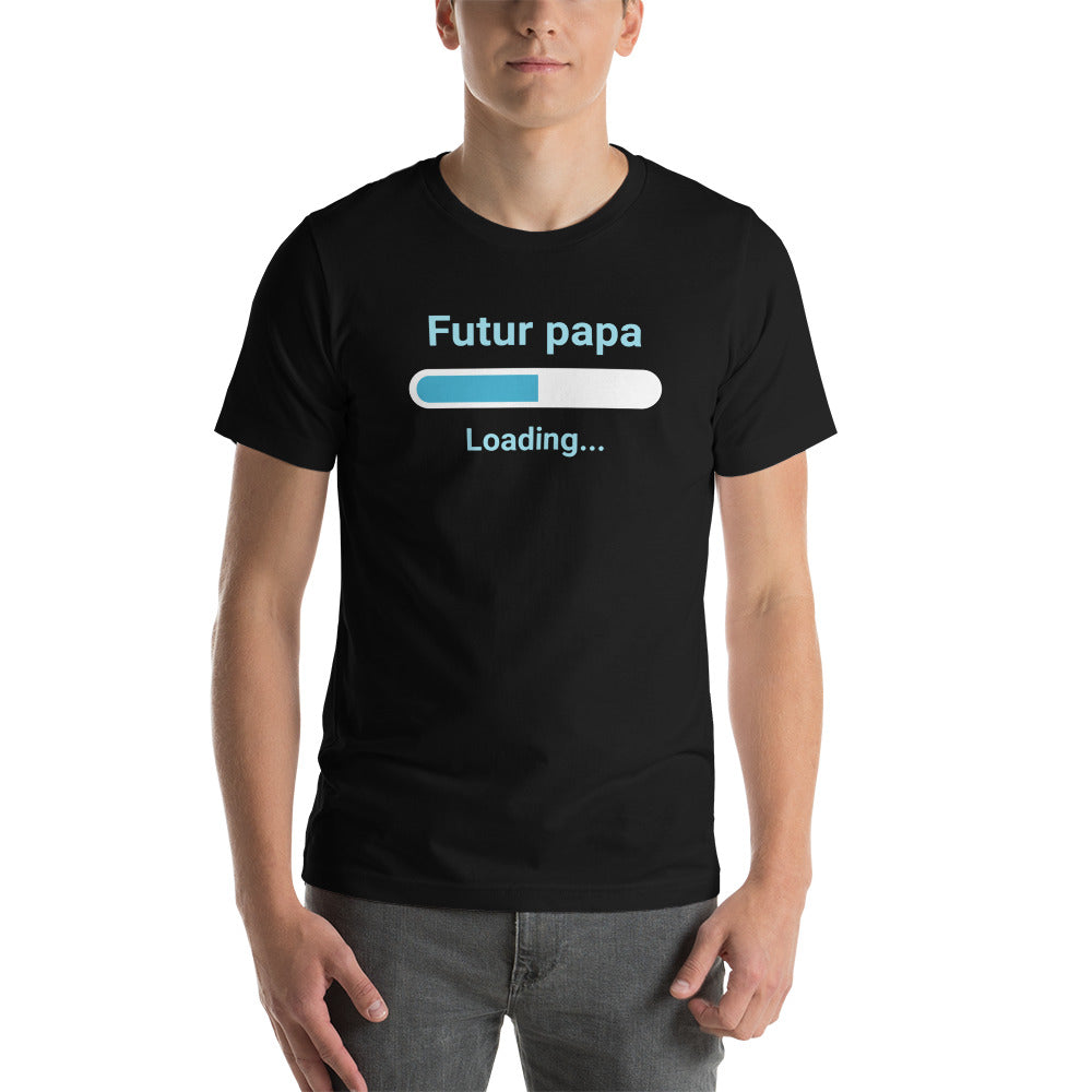 T-shirt unisexe Futur Papa loading (Lettrage clair)