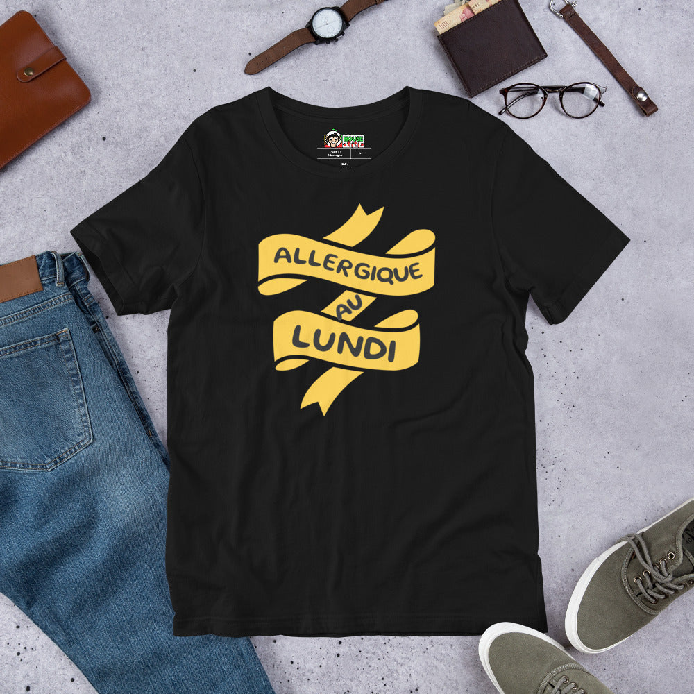 T-shirt unisexe Allergique au Lundi