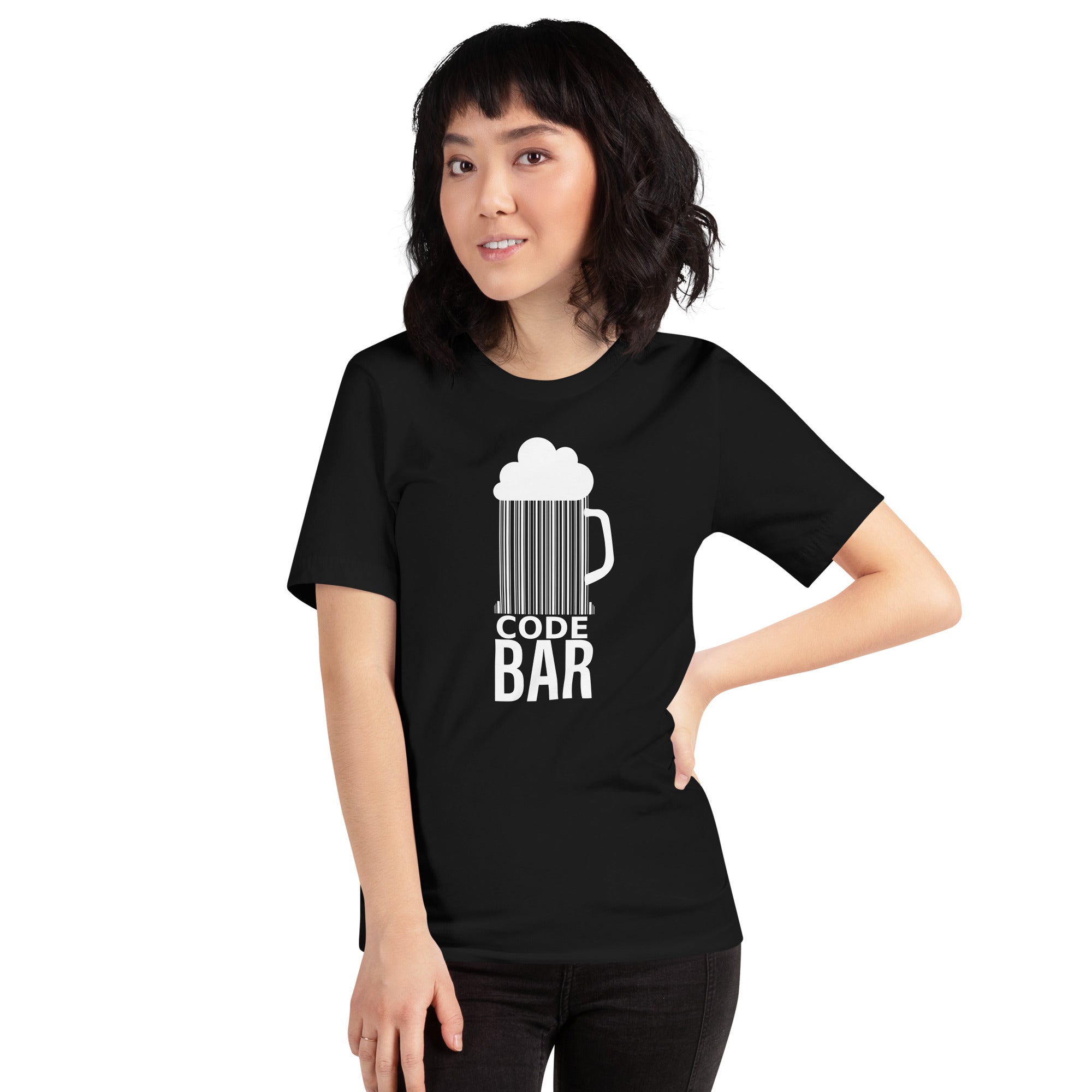 T-shirt Unisexe Code Bar (Lettrage clair)