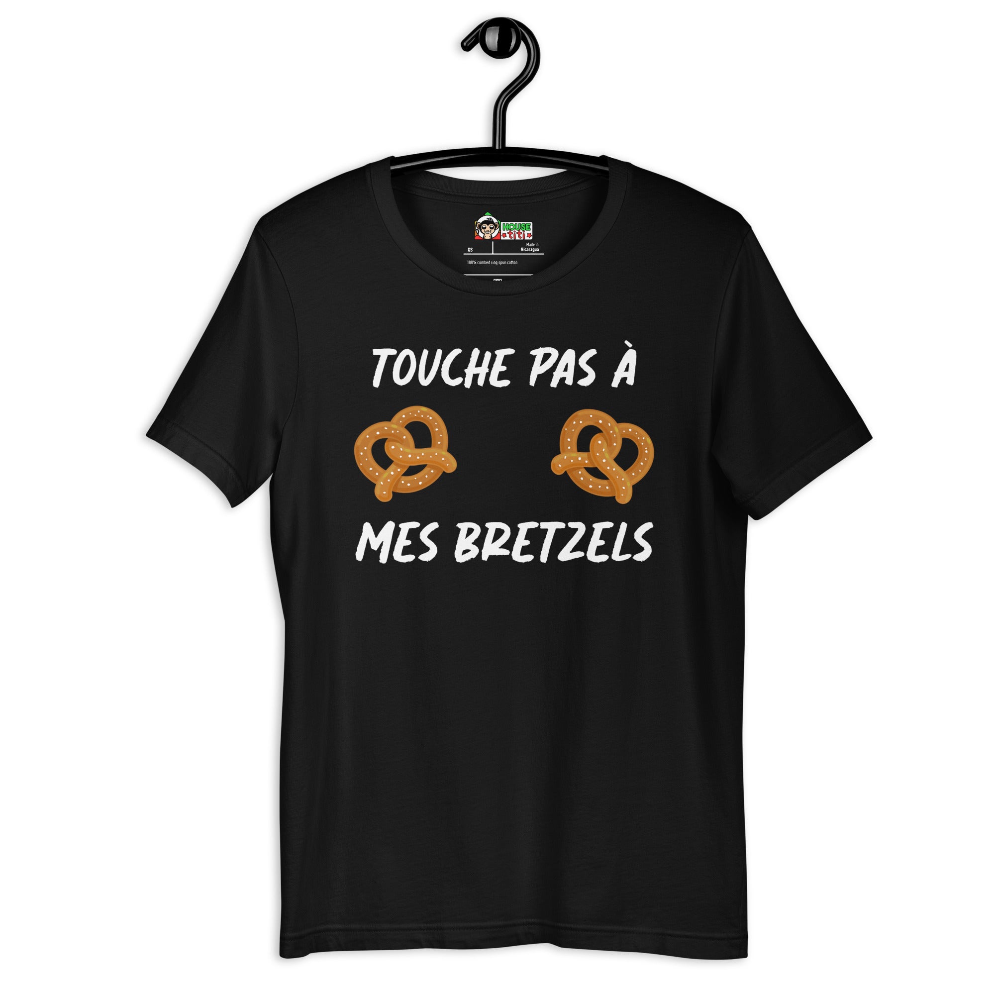T-shirt unisexe Touche pas à mes bretzels (Lettrage clair)