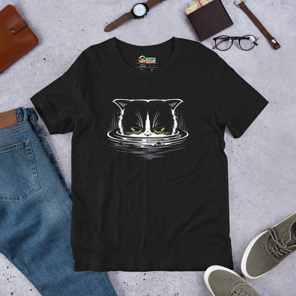 T-Shirt à manches courtes unisexe Chat Dans L'eau