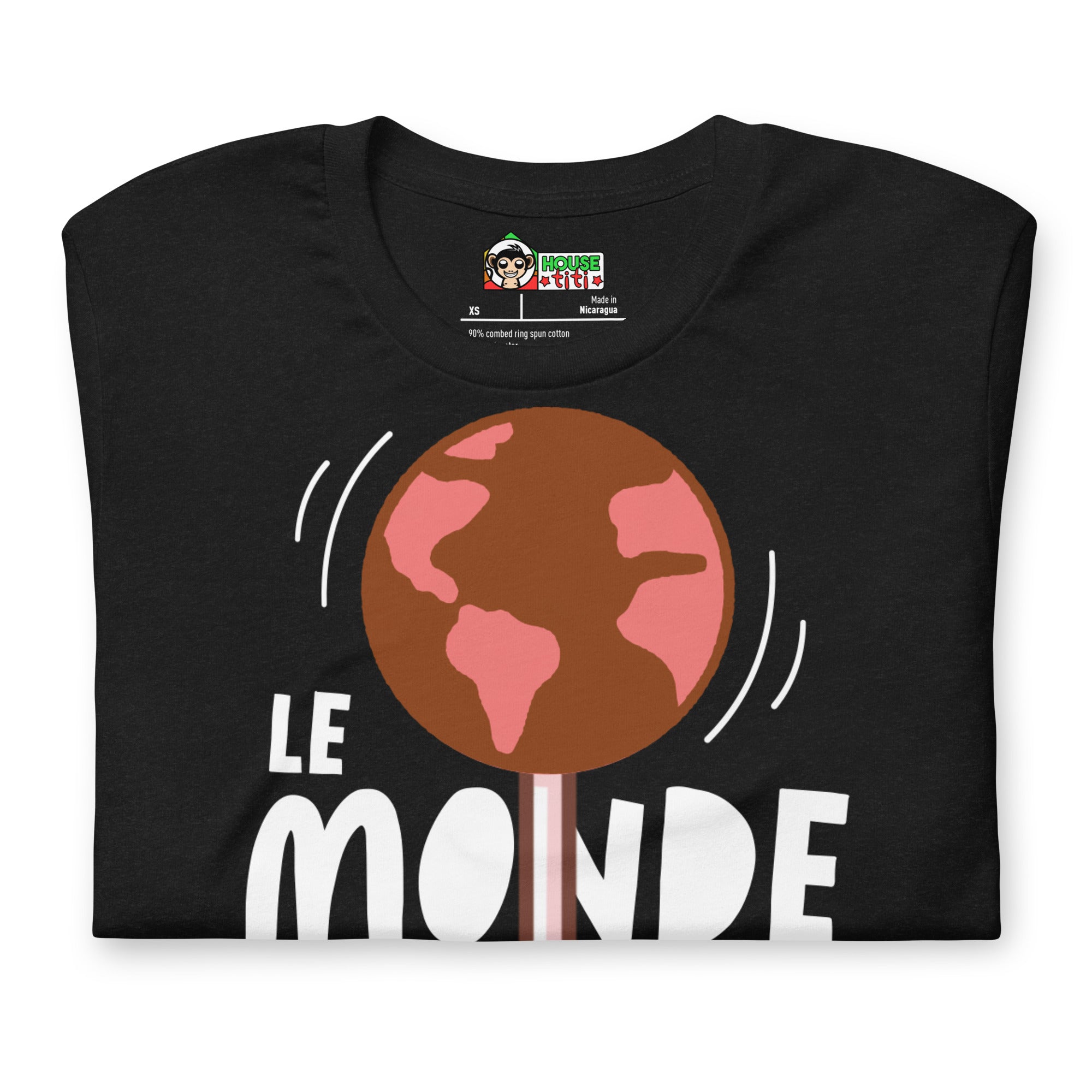 T-shirt unisexe Le Monde Part En Sucette (Lettrage clair)
