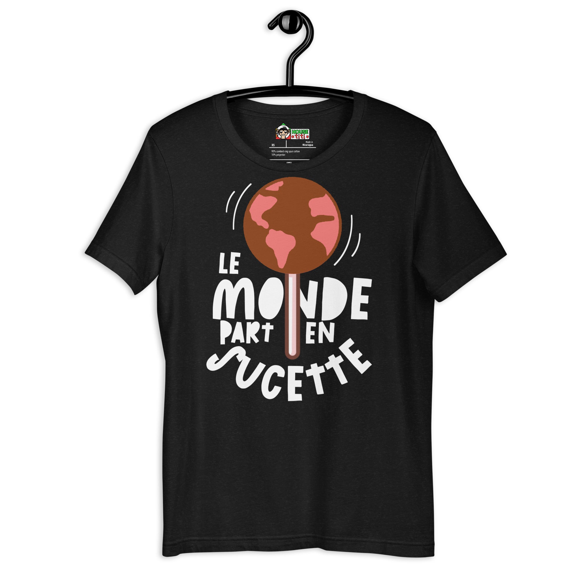 T-shirt unisexe Le Monde Part En Sucette (Lettrage clair)