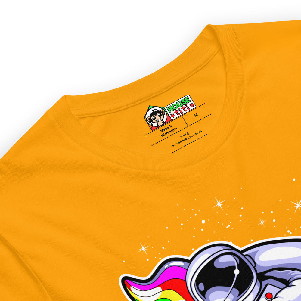 T-Shirt à manches courtes unisexe Astronaute Bouée Licorne