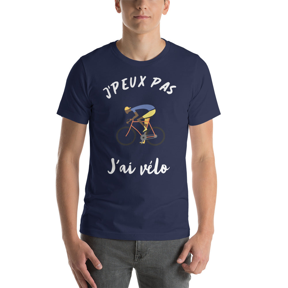 T-Shirt J'Peux Pas J'ai Vélo (Lettrage blanc)