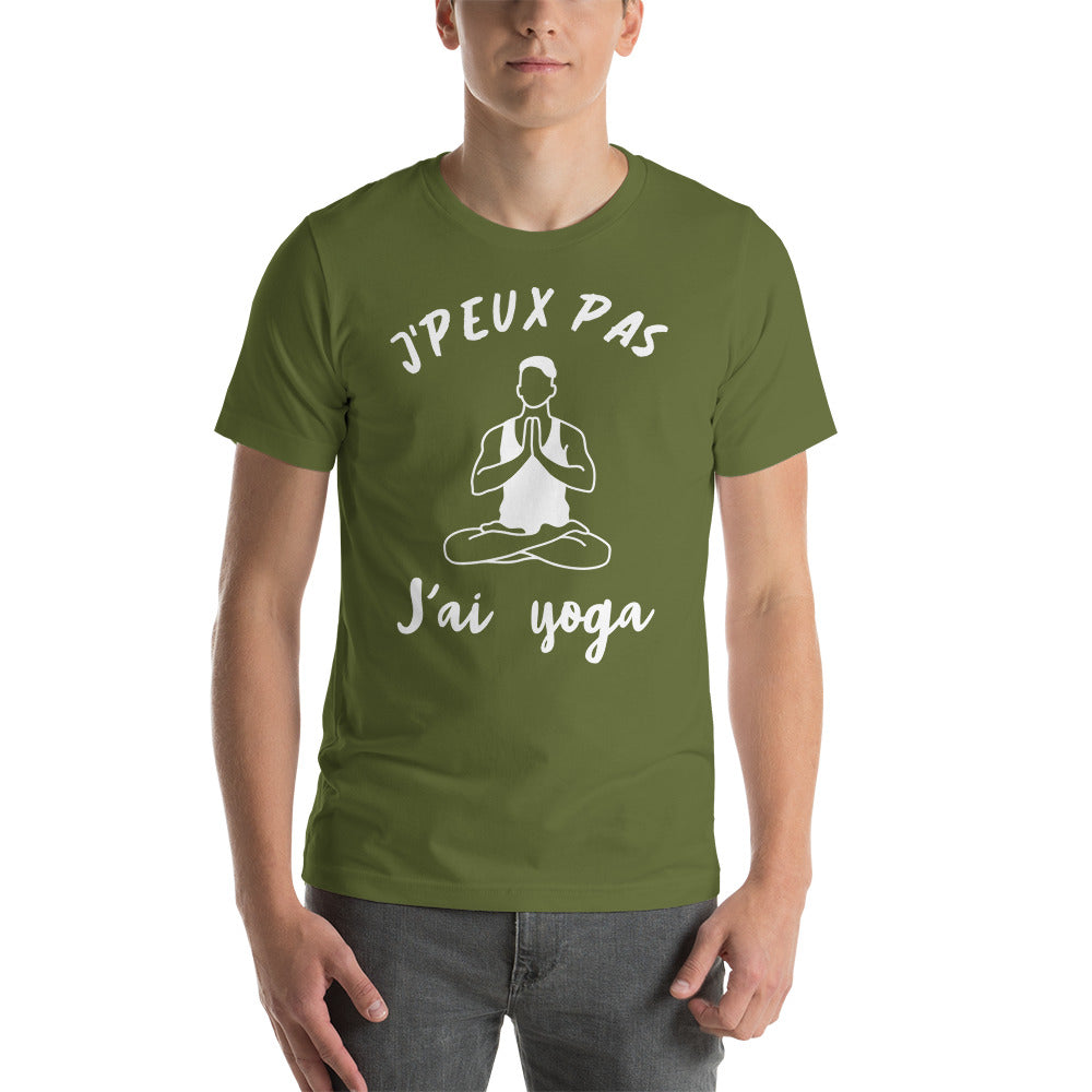 T-Shirt J'Peux Pas J'ai Yoga (Lettrage blanc)