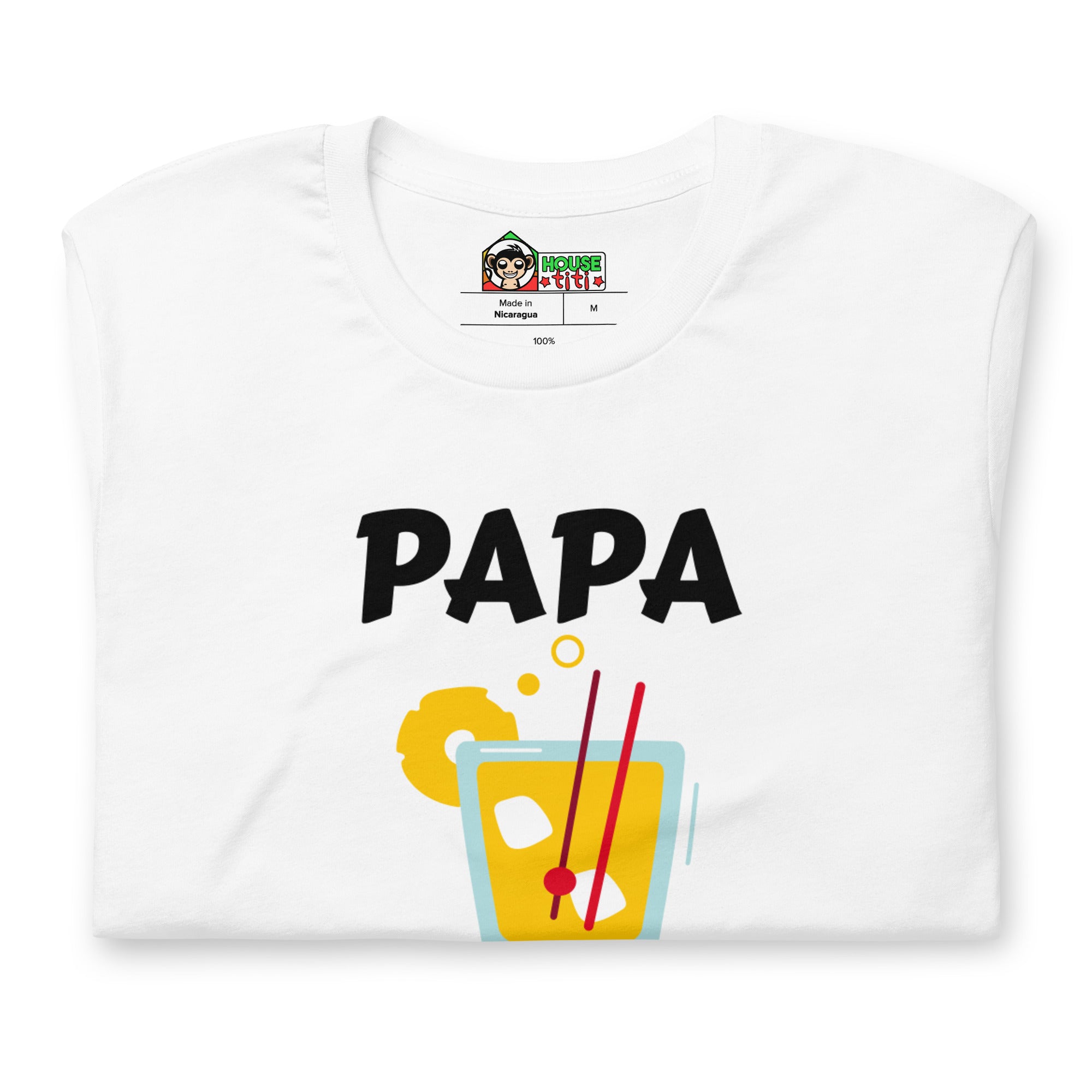 T-shirt unisexe Papa au Rhum (Lettrage noir)