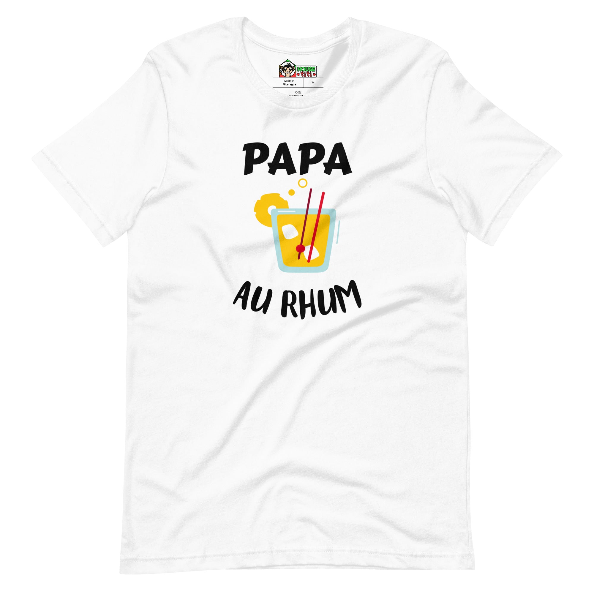 T-shirt unisexe Papa au Rhum (Lettrage noir)