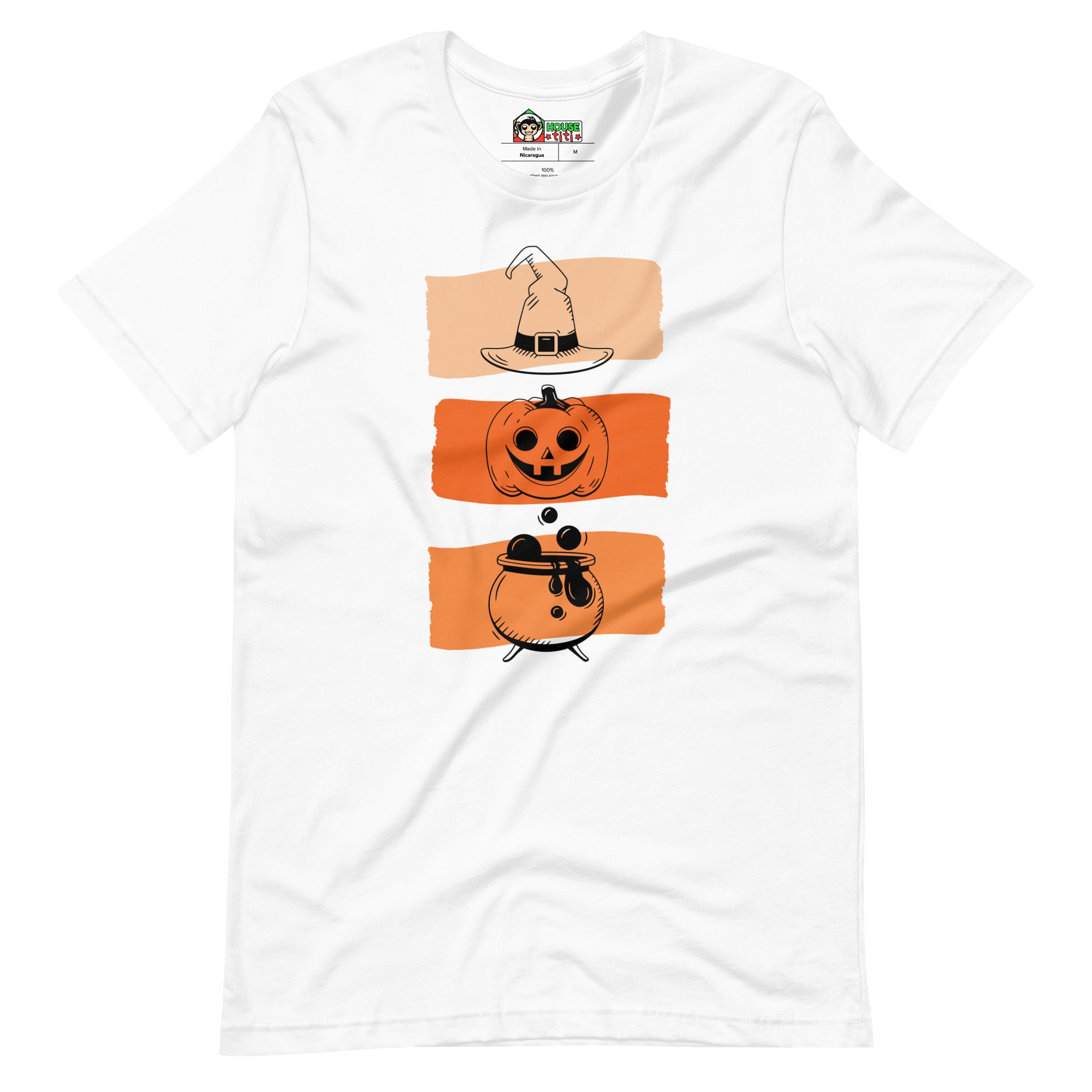 T-shirt unisexe Marmite Citrouille et Chapeau de Sorcière