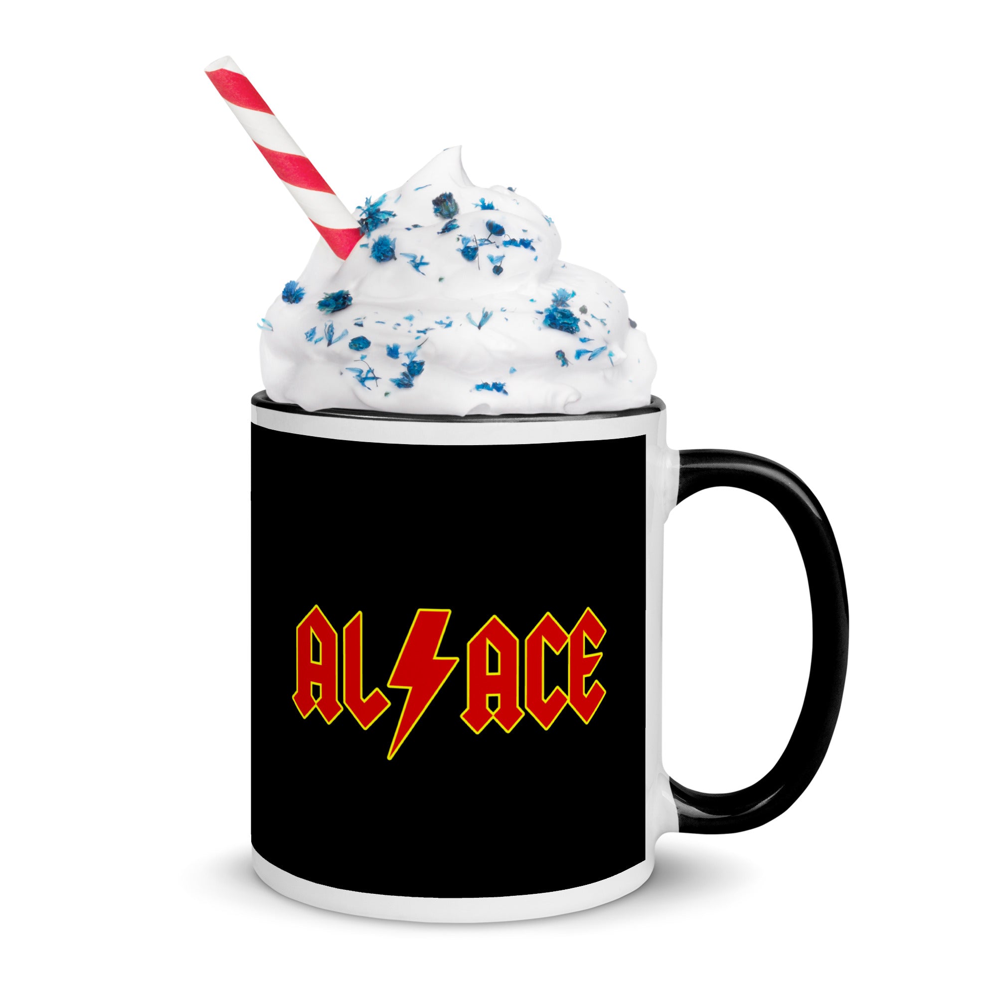 Mug à Intérieur Coloré avec motif lettrage ACDC Alsace Rock