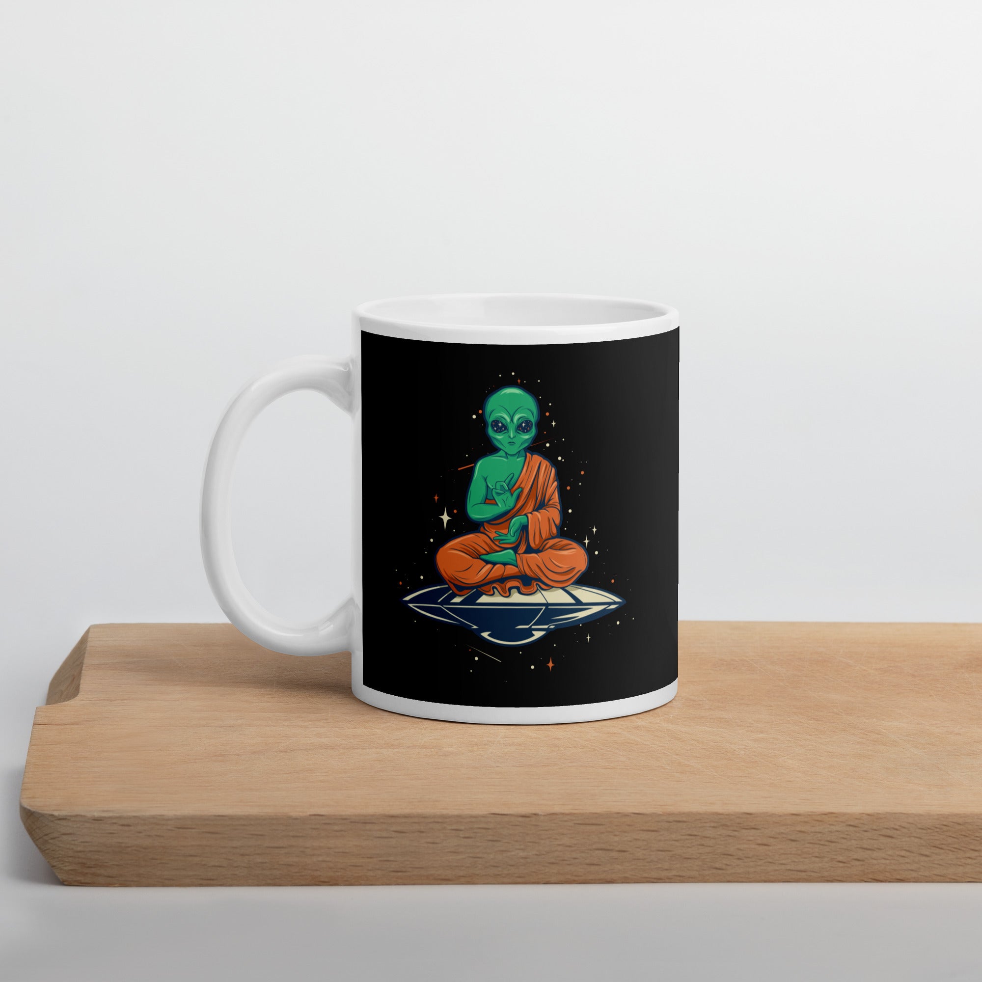 Mug Blanc Brillant Alien Buddha