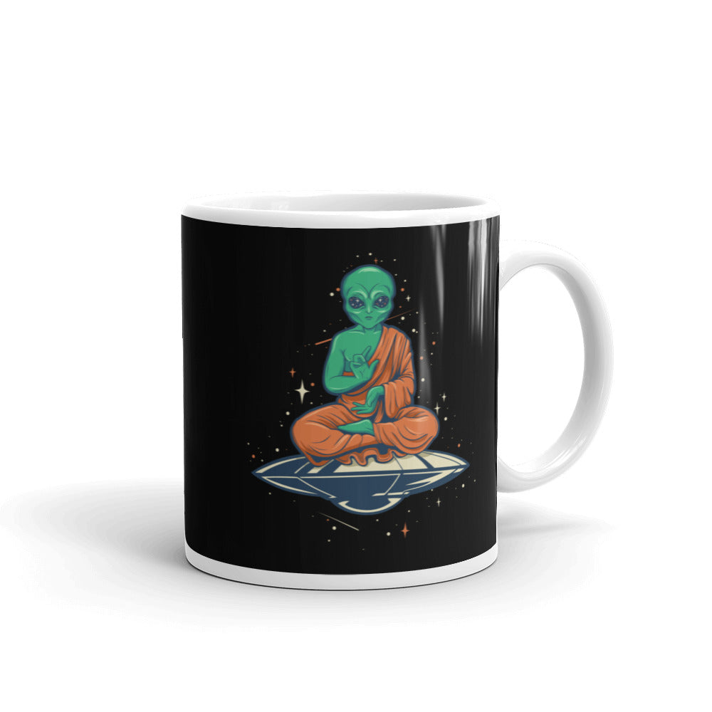 Mug Blanc Brillant Alien Buddha