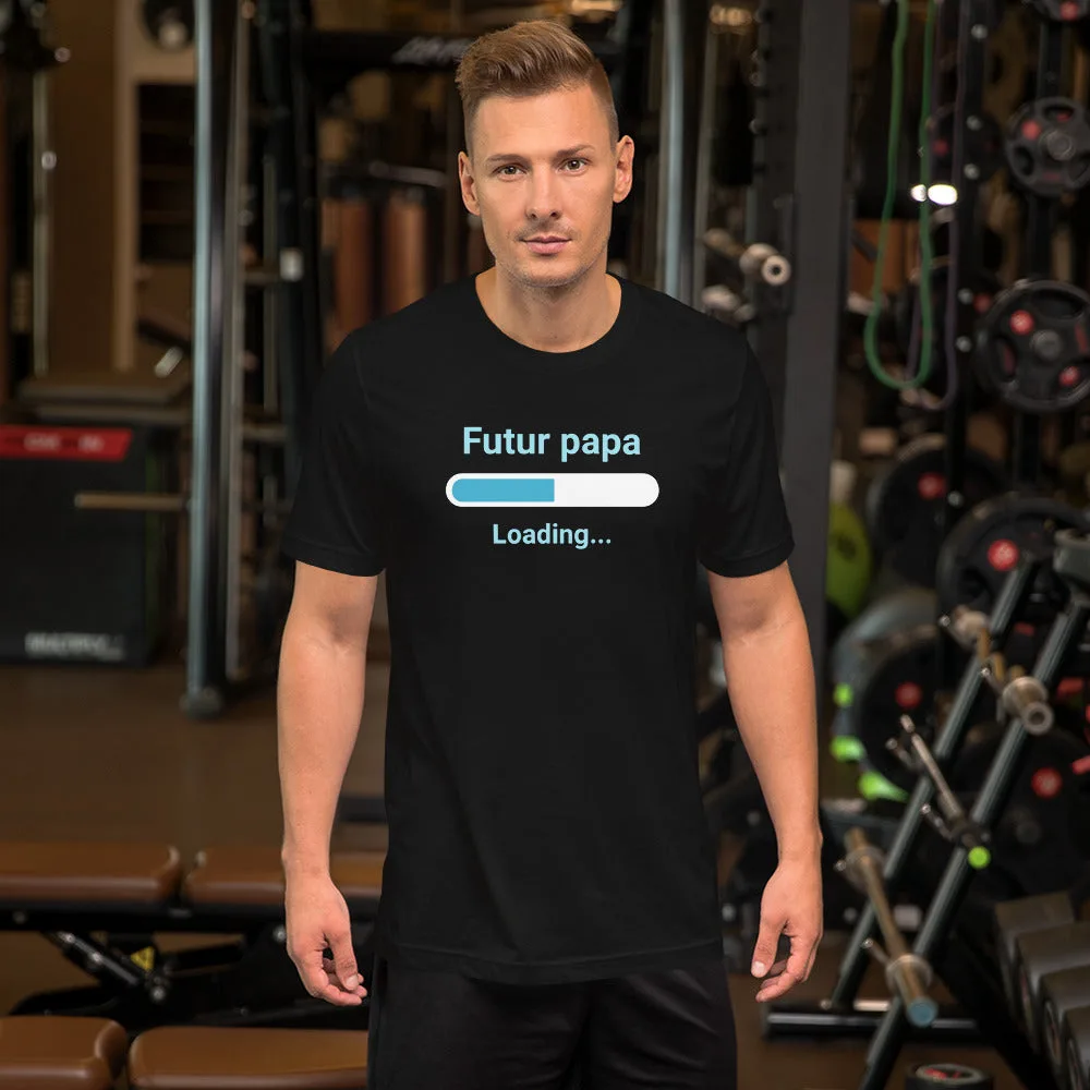 T-shirt unisexe Futur Papa loading (Lettrage clair) – Image 2