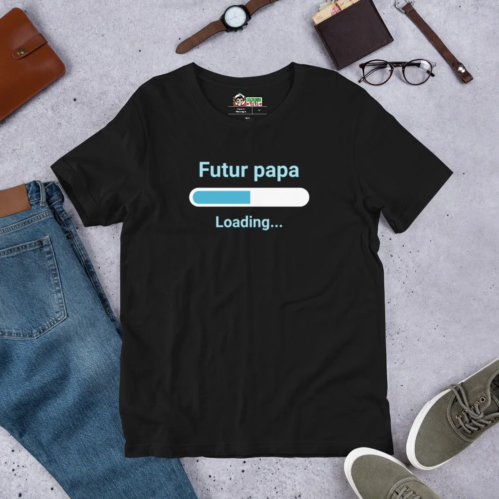 T-shirt unisexe Futur Papa loading (Lettrage clair) – Image 5