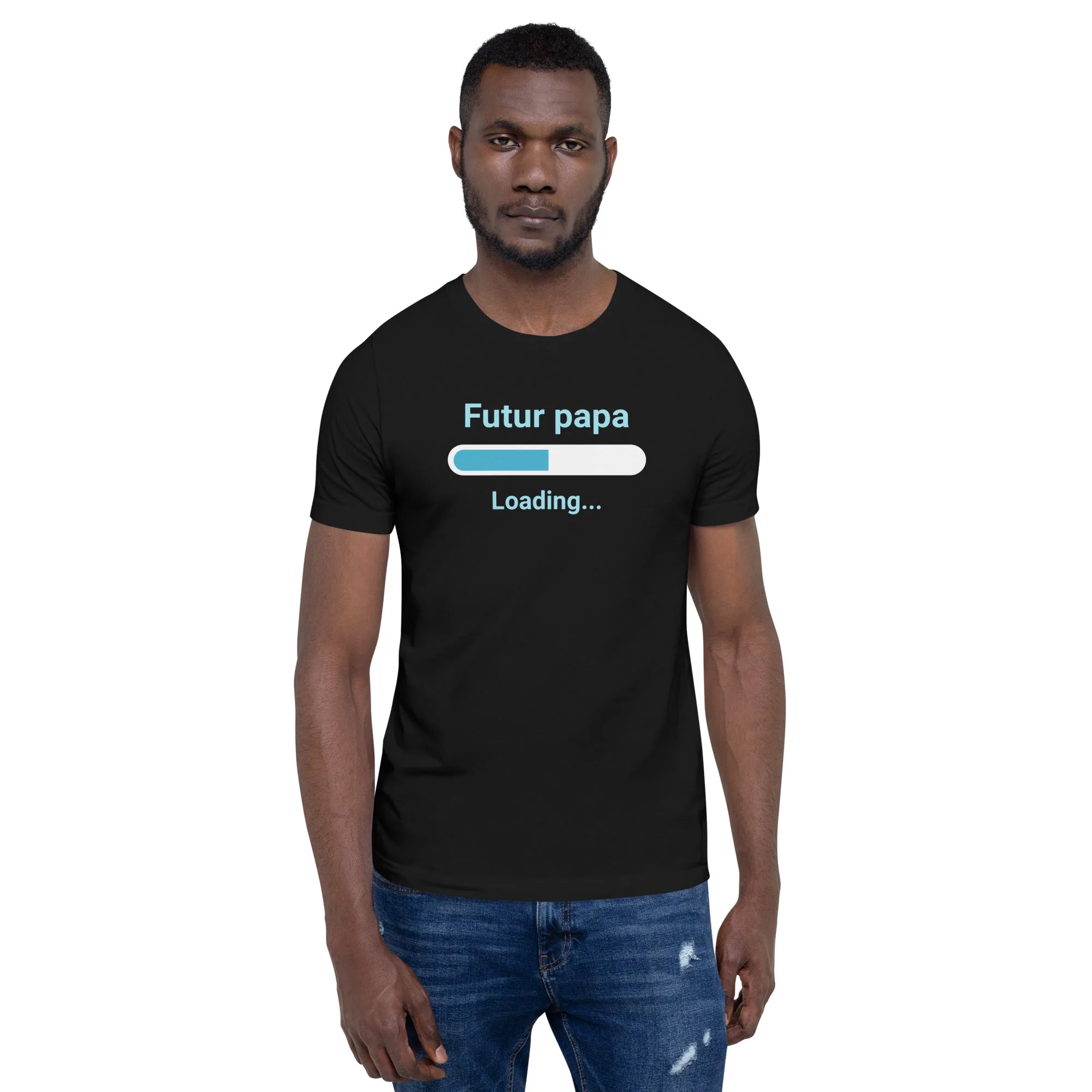 T-shirt unisexe Futur Papa loading (Lettrage clair) – Image 3