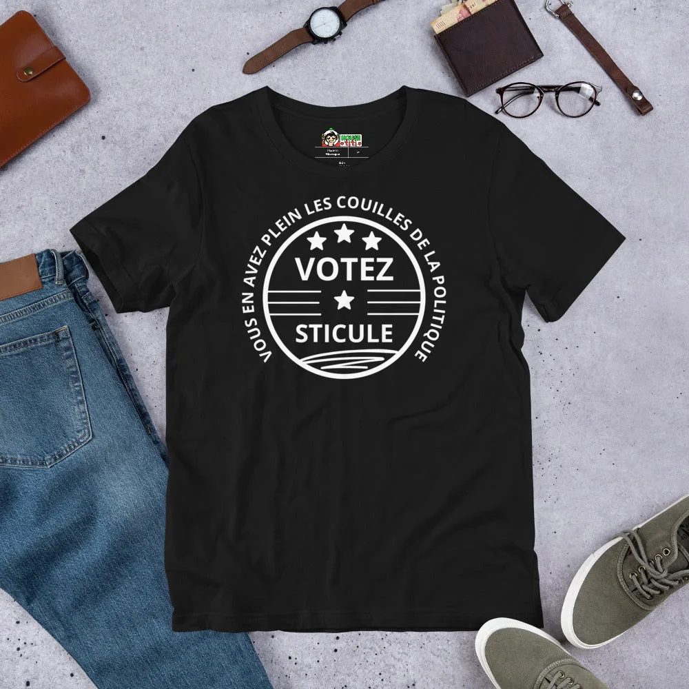 T-shirt unisexe Votez Sticule (Lettrage blanc) – Image 5