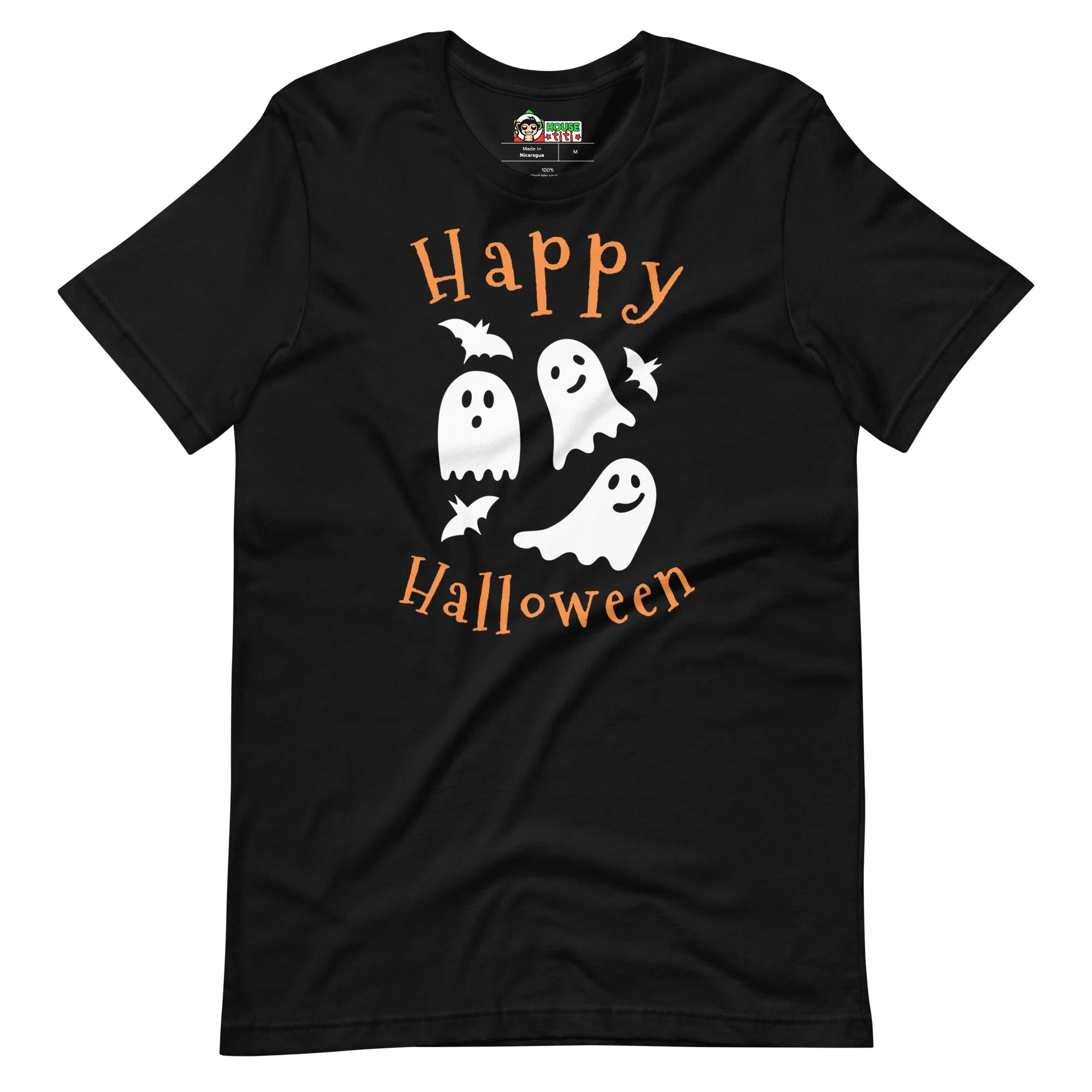 T-shirt unisexe Happy Halloween Fantômes et Chauves-Souris – Image 4