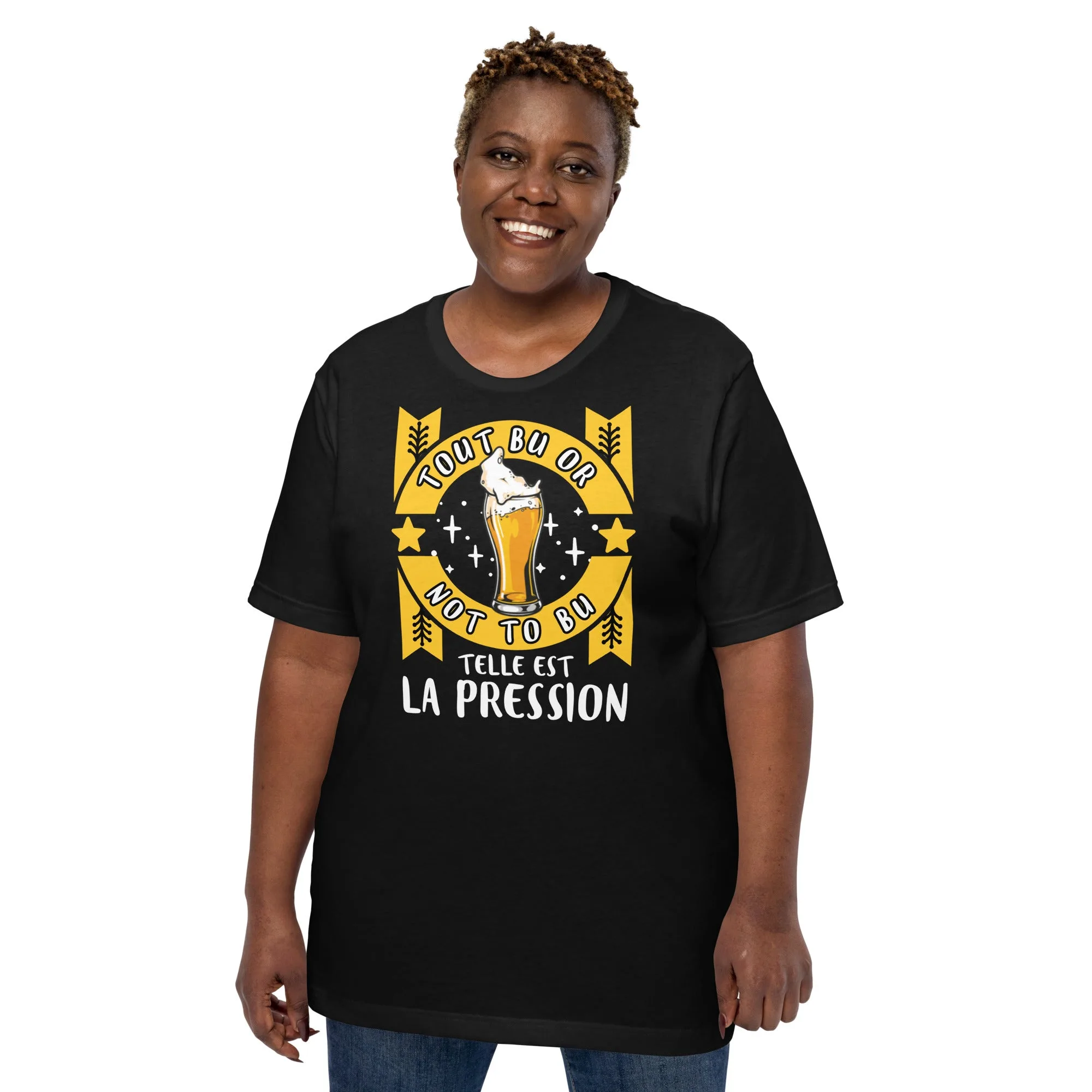 T-shirt unisexe Tout Bu Or Not To Bu (Lettrage clair) – Image 2