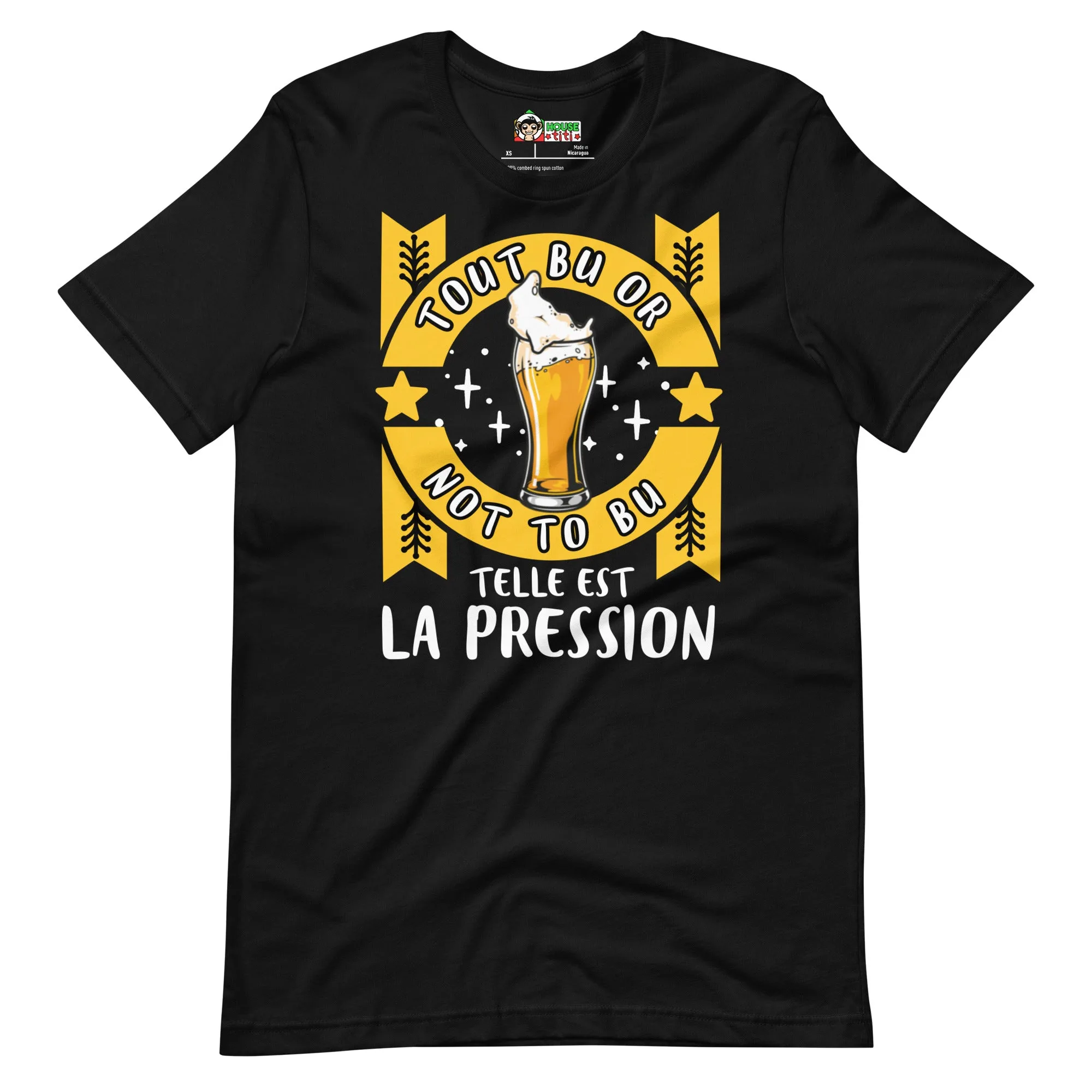 T-shirt unisexe Tout Bu Or Not To Bu (Lettrage clair) – Image 6