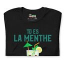 Tee-shirt noir plié vue de haut Tu es la menthe de mon mojito