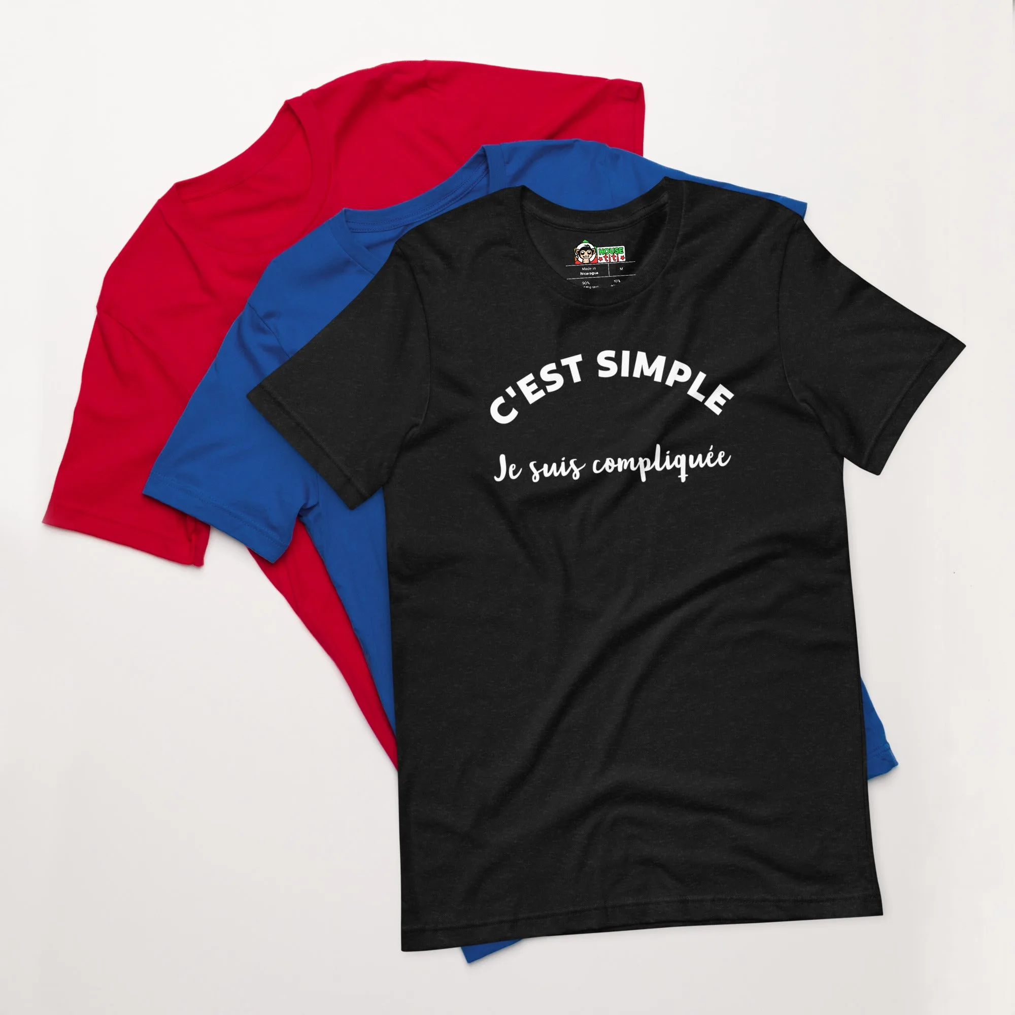 T-shirt unisexe C'est Simple Je Suis Compliquée (Lettrage blanc) – Image 7