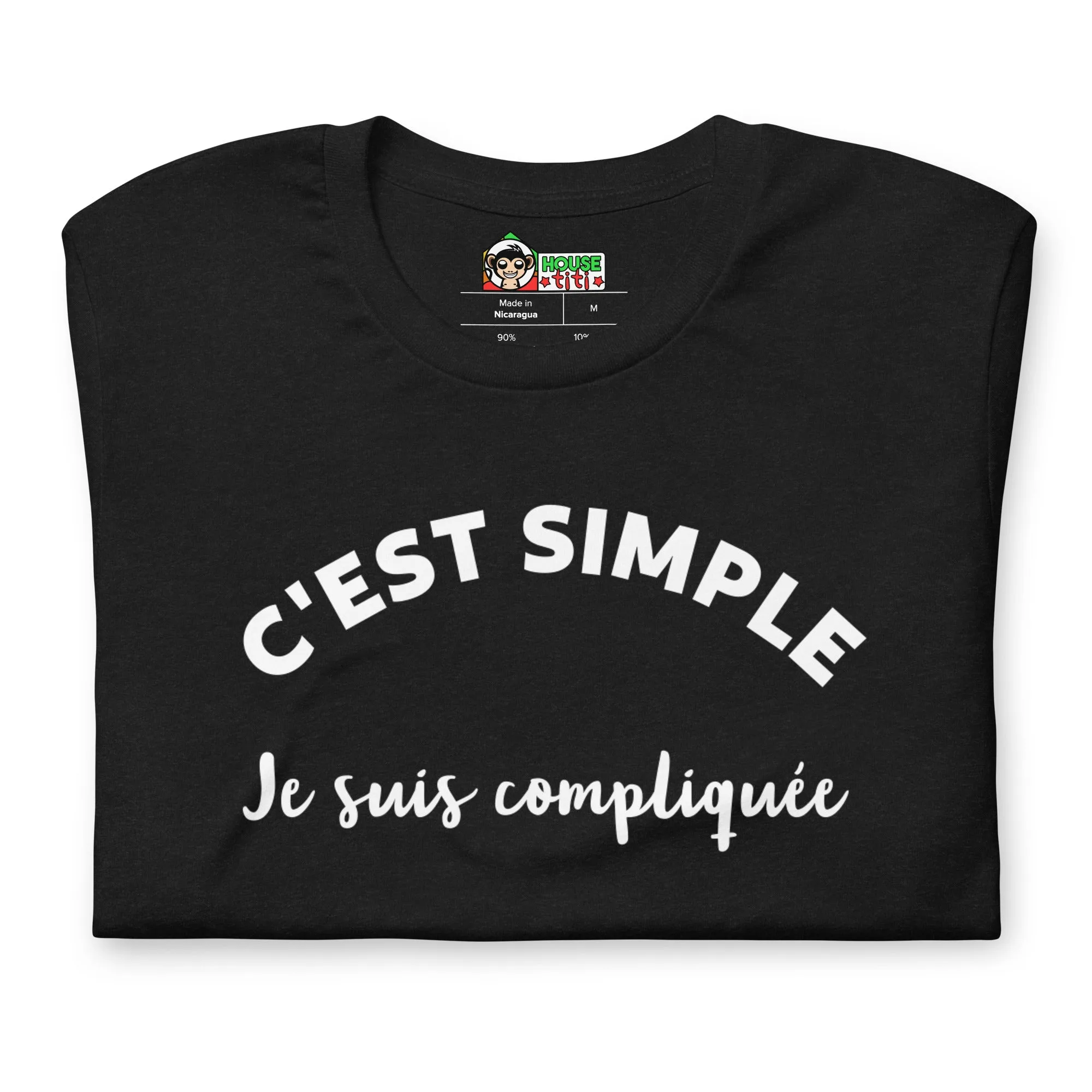 T-shirt unisexe C'est Simple Je Suis Compliquée (Lettrage blanc) – Image 8