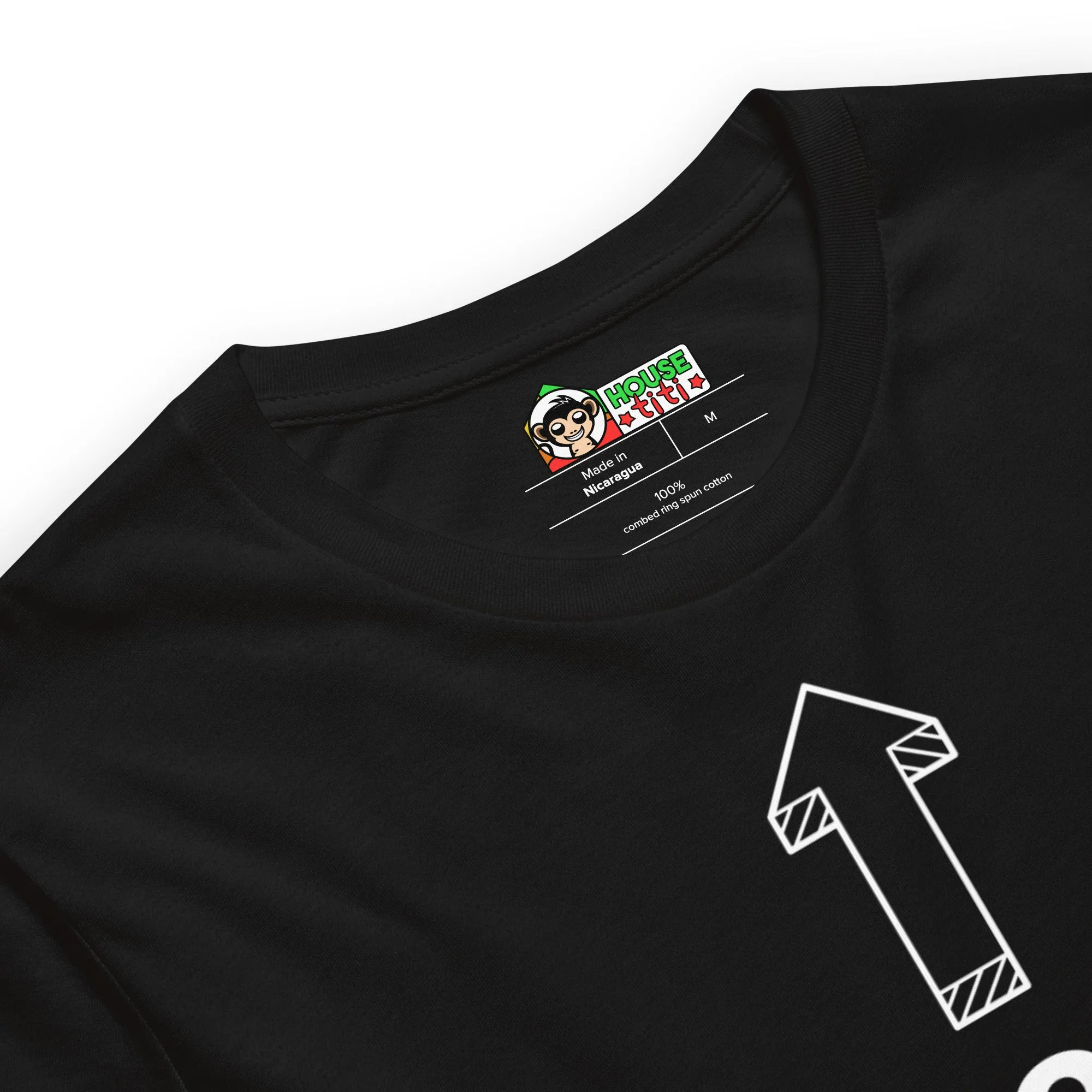 T-shirt unisexe Mi-Homme Mi-Cheval Lettrage clair – Image 6