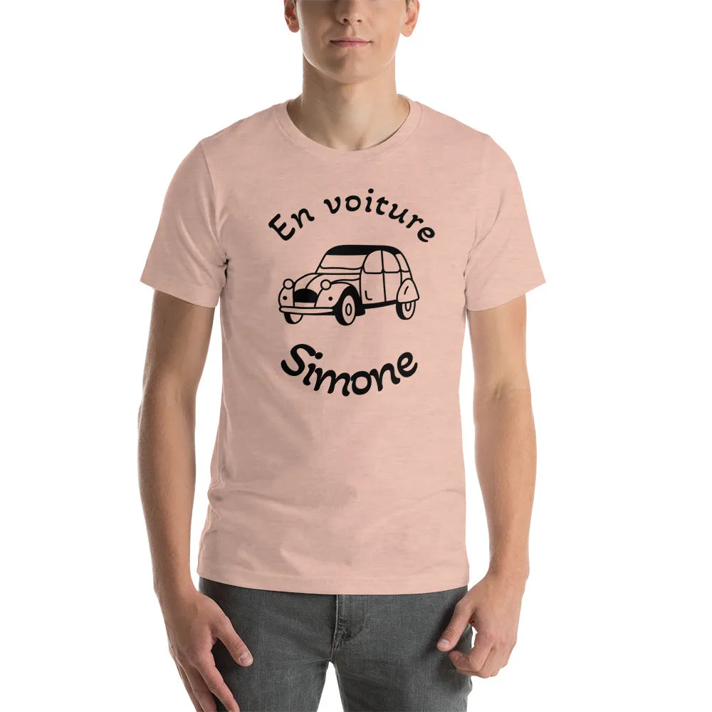 T-shirt unisexe En Voiture Simone (Lettrage noir) – Image 11