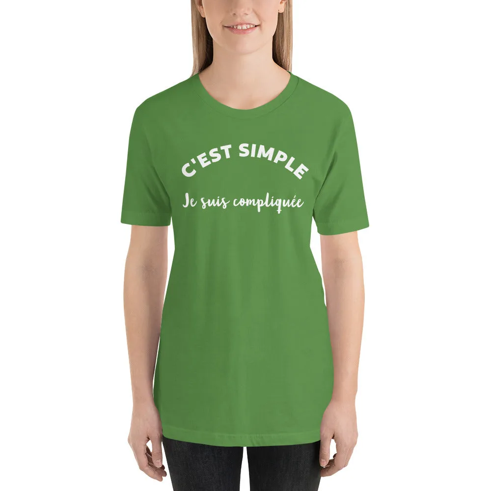 T-shirt unisexe C'est Simple Je Suis Compliquée (Lettrage blanc) – Image 17