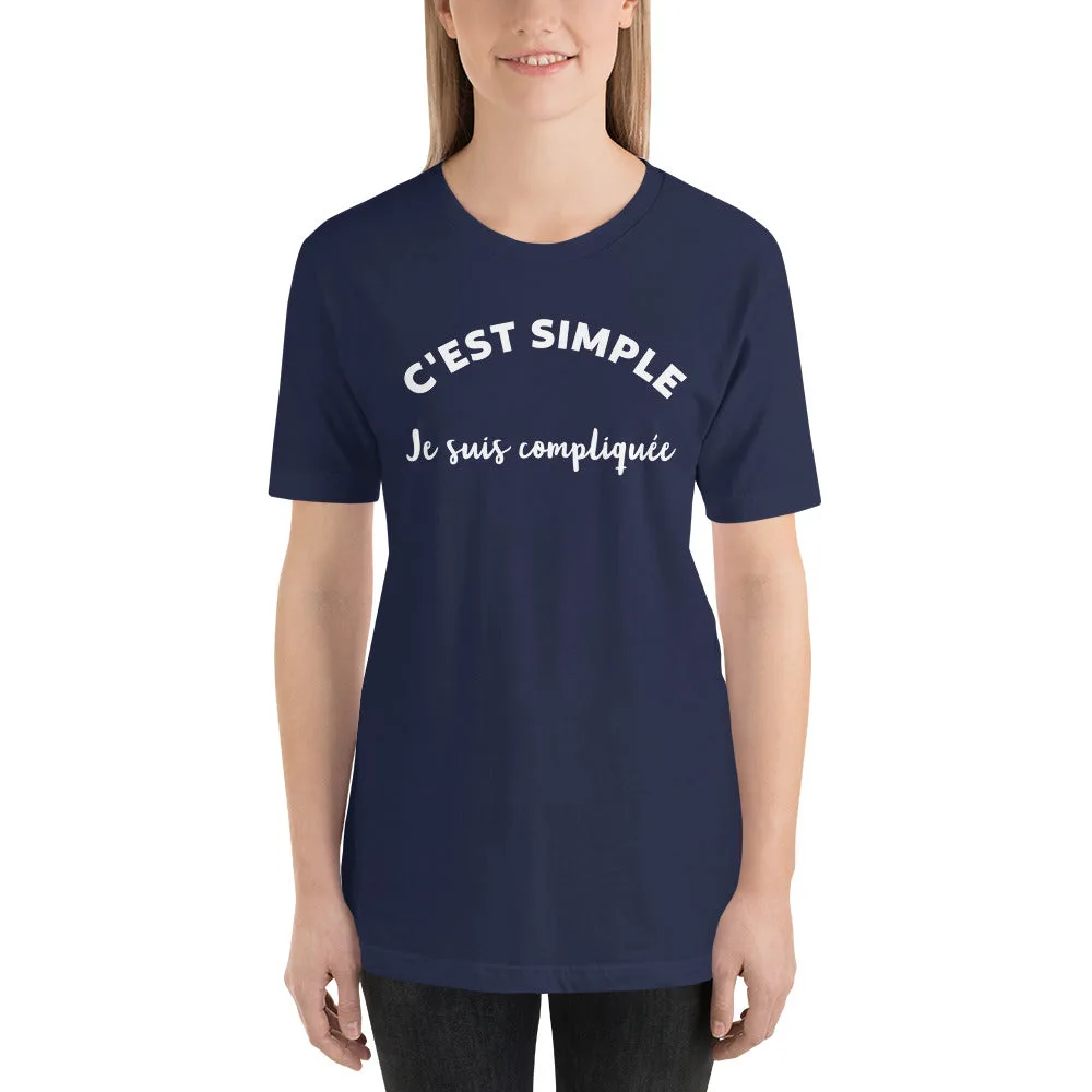 T-shirt unisexe C'est Simple Je Suis Compliquée (Lettrage blanc) – Image 10