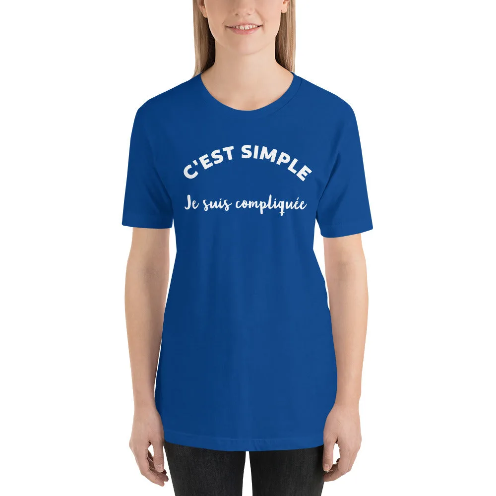 T-shirt unisexe C'est Simple Je Suis Compliquée (Lettrage blanc) – Image 12