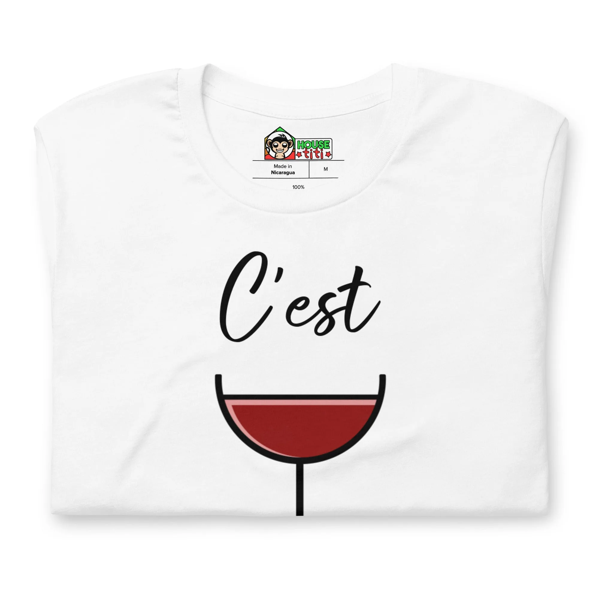 T-shirt unisexe C'est VINdredi (Lettrage noir) – Image 8