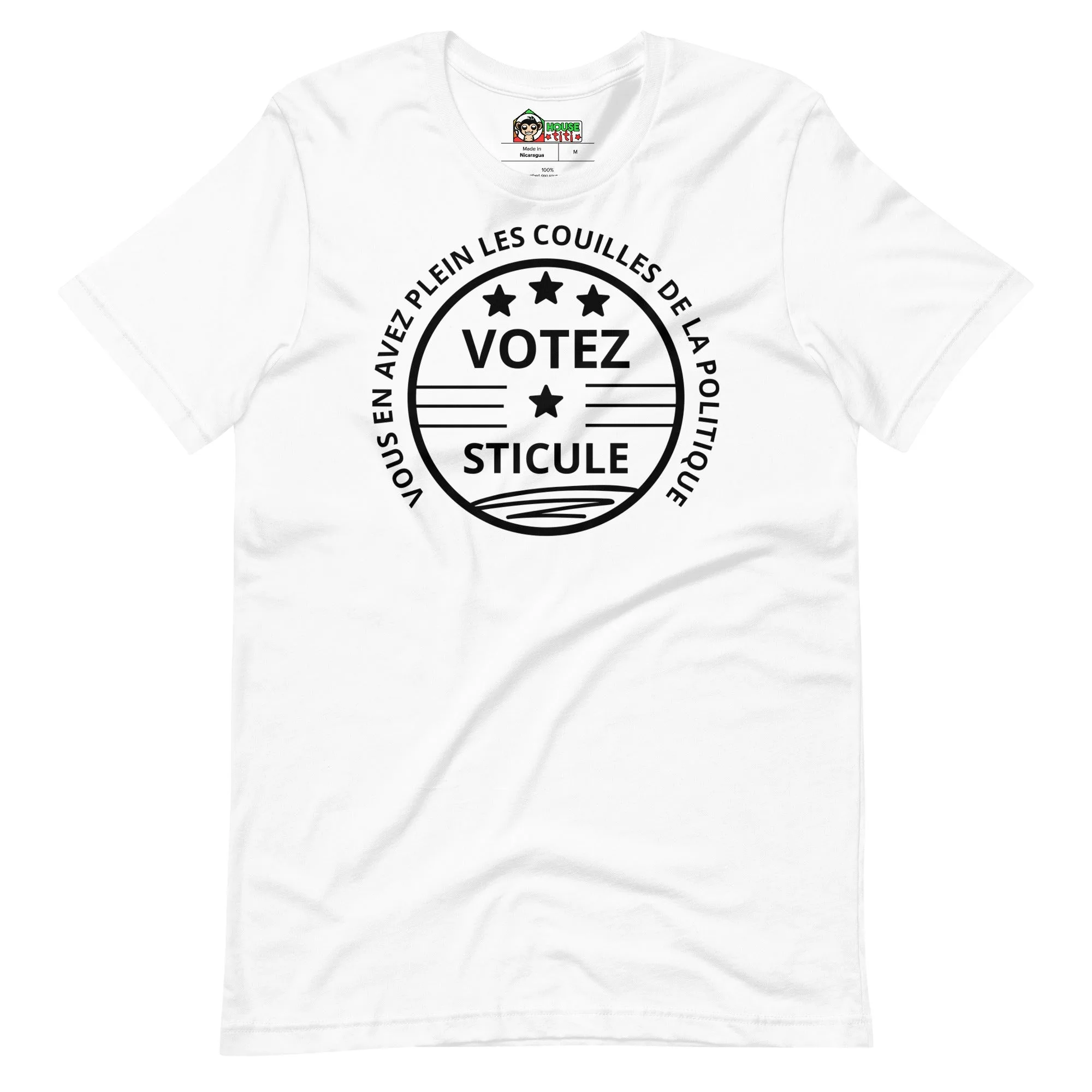 T-shirt unisexe Votez Sticule (Lettrage noir) – Image 4