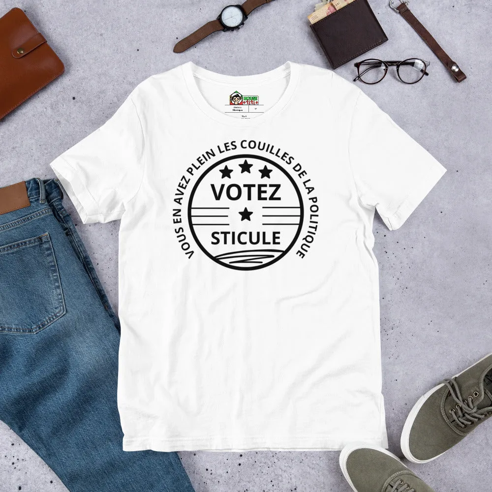T-shirt unisexe Votez Sticule (Lettrage noir) – Image 5