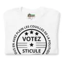 T-shirt unisexe Votez Sticule (Lettrage noir)
