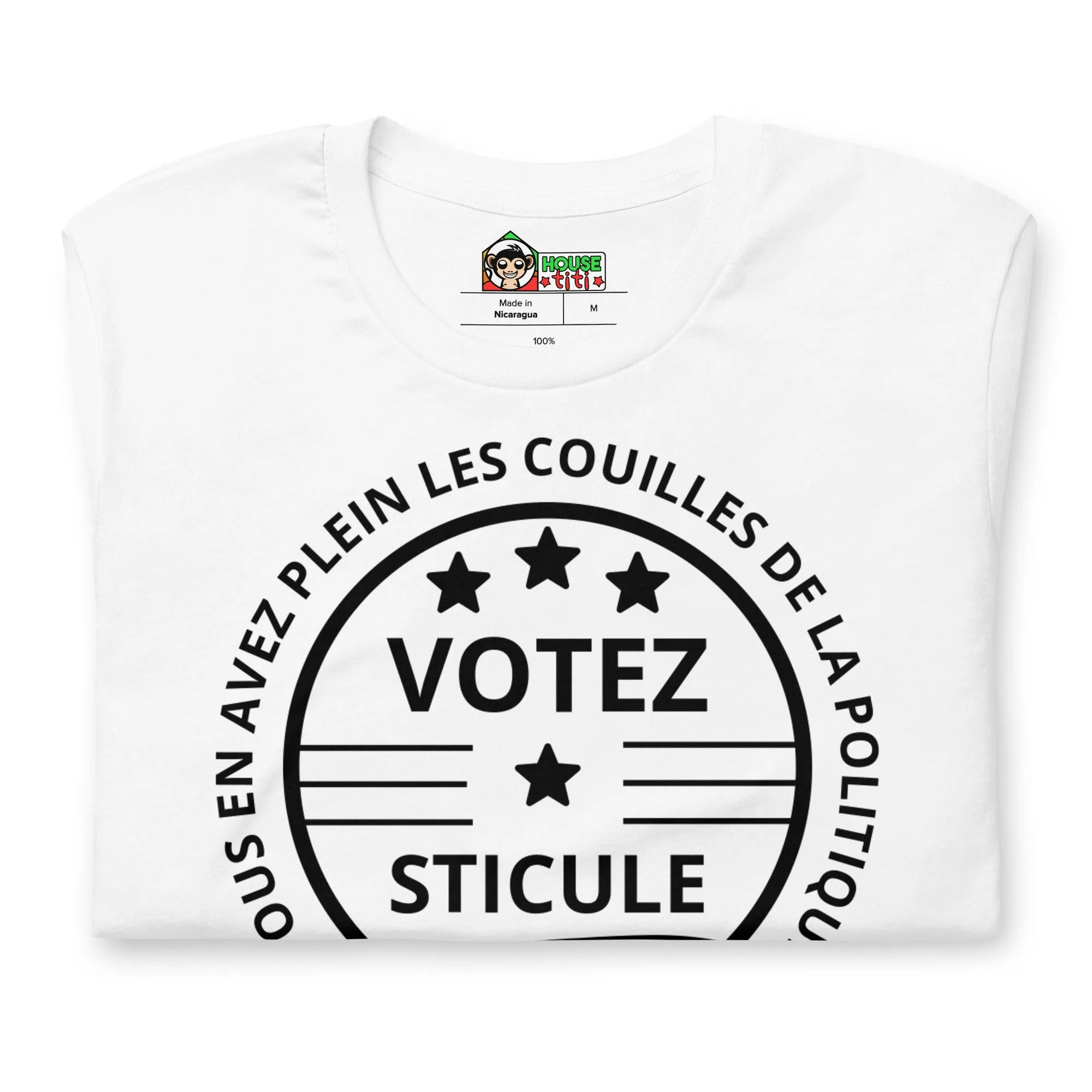 T-shirt unisexe Votez Sticule (Lettrage noir) – Image 7