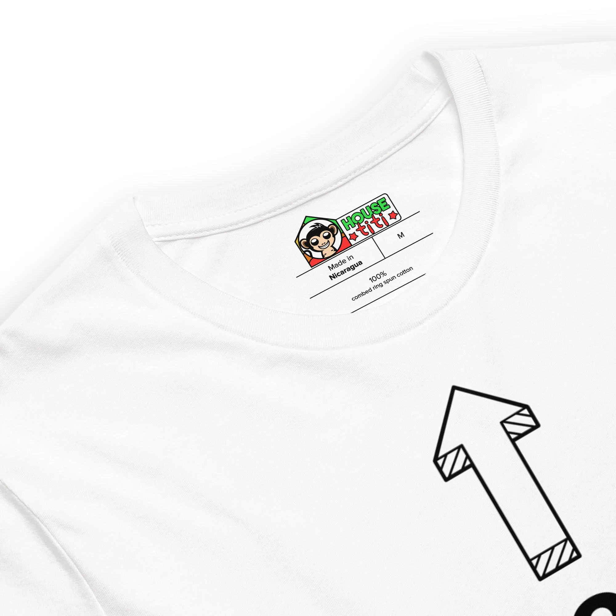 T-shirt unisexe Mi-Homme Mi-Cheval Lettrage foncé – Image 6