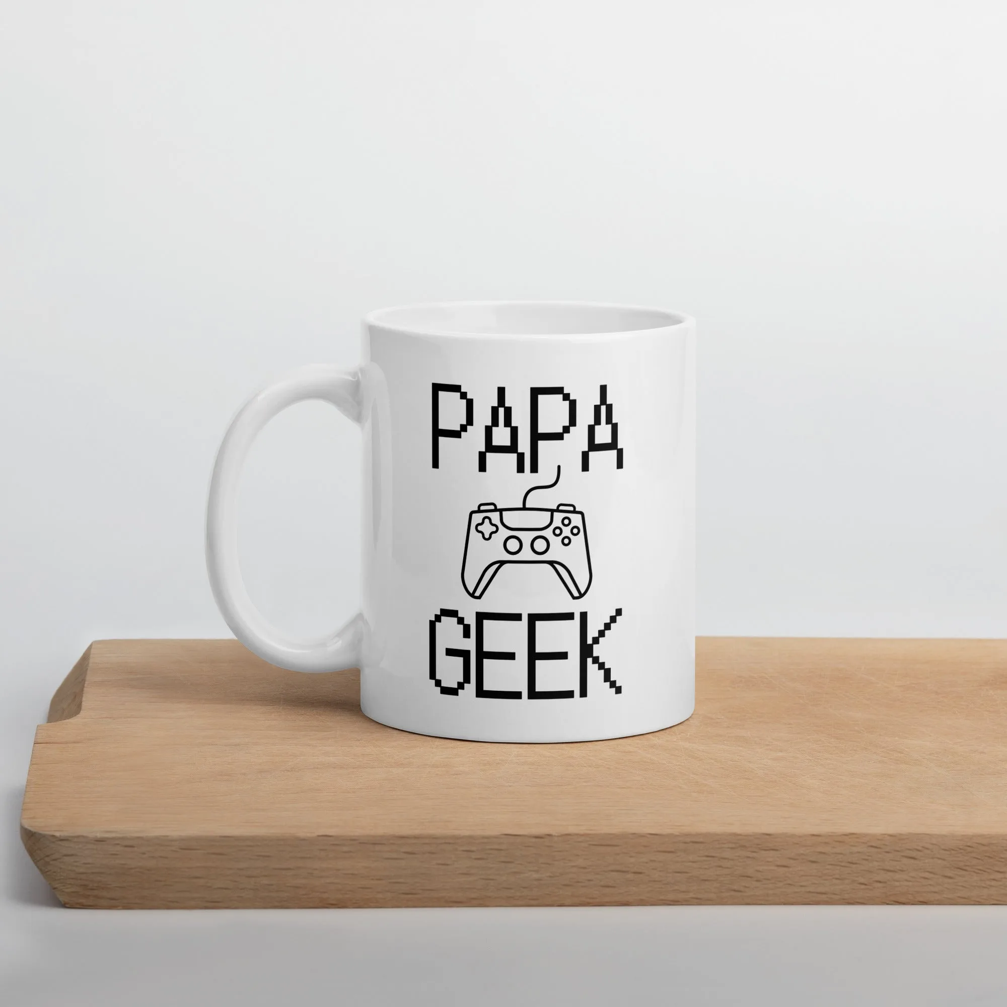 Mug Blanc Brillant Papa Geek – Image 6
