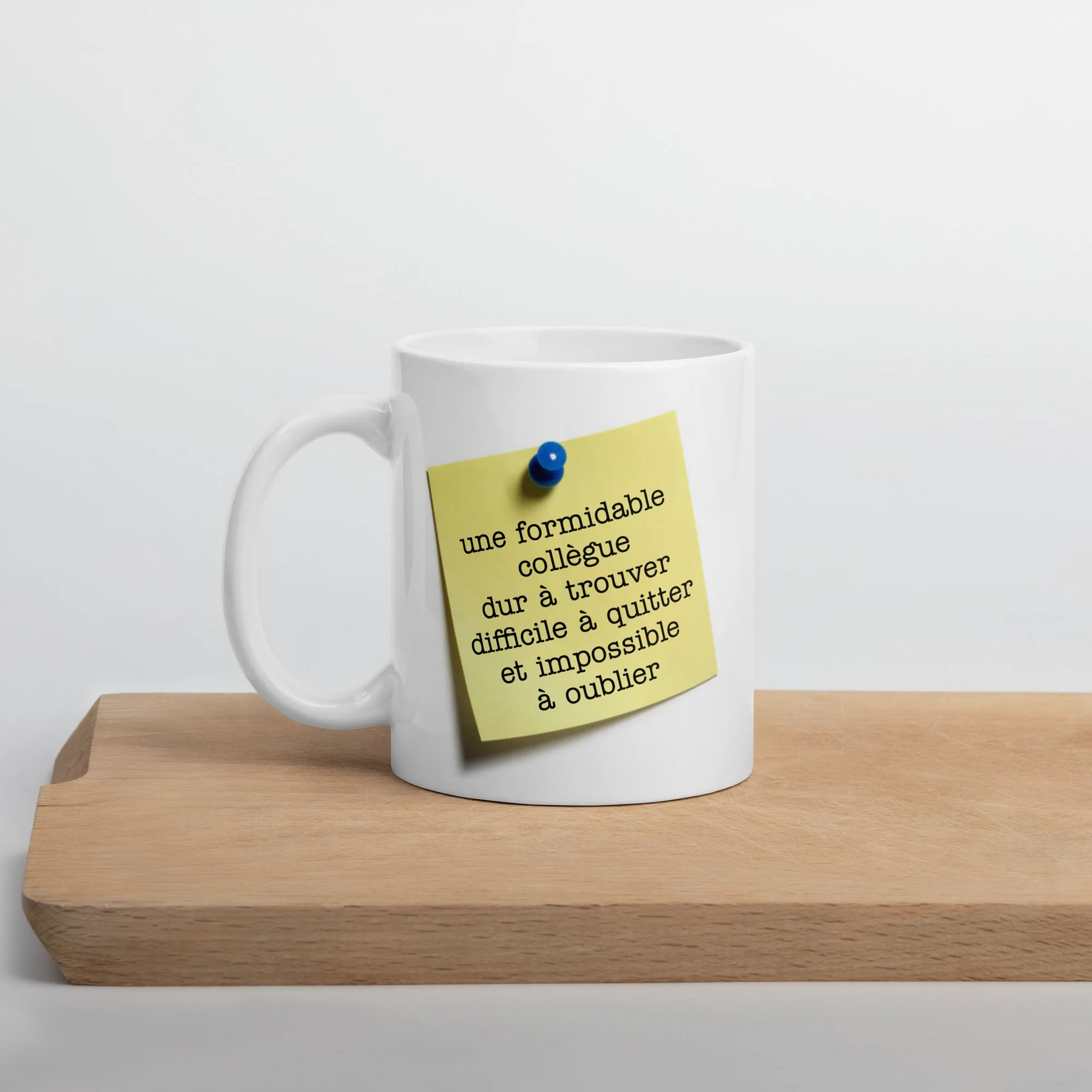 Mug Blanc Brillant Formidable Collègue Post-it – Image 6