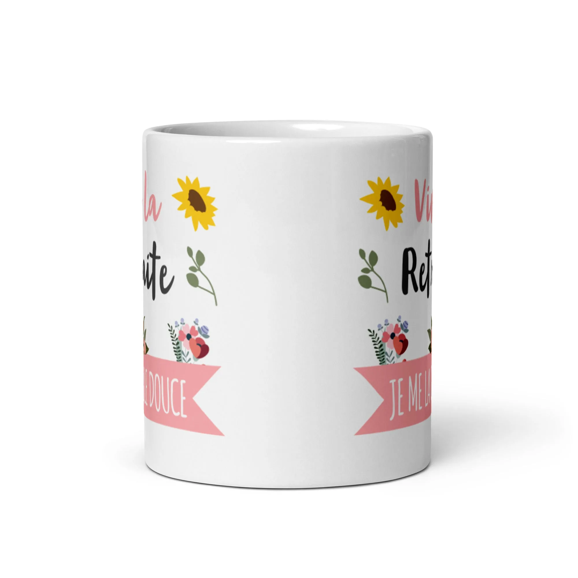 Mug Blanc Brillant Vive la Retraite – Image 2