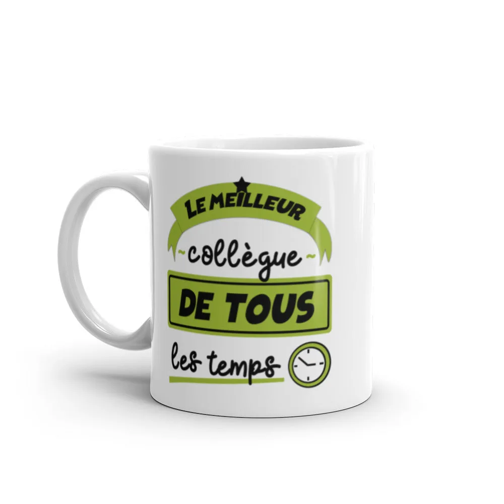 Mug Blanc Brillant Meilleur Collègue De Tous Les Temps – Image 3