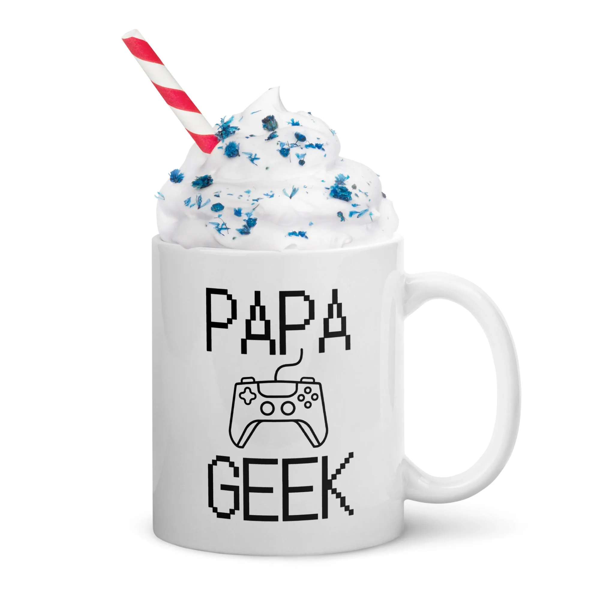 Mug Blanc Brillant Papa Geek – Image 7
