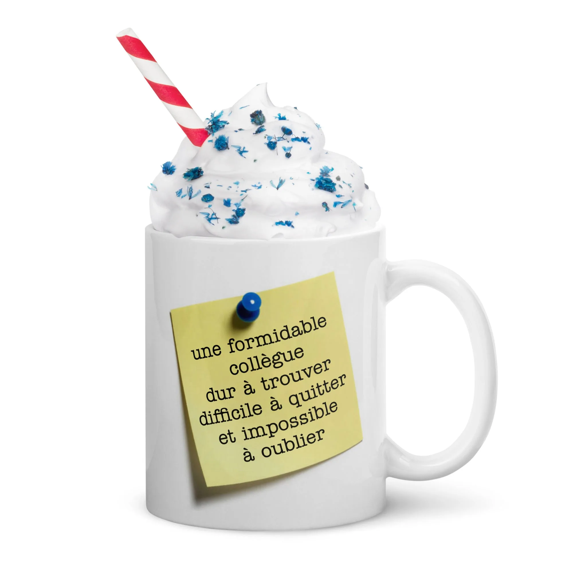 Mug Blanc Brillant Formidable Collègue Post-it – Image 4
