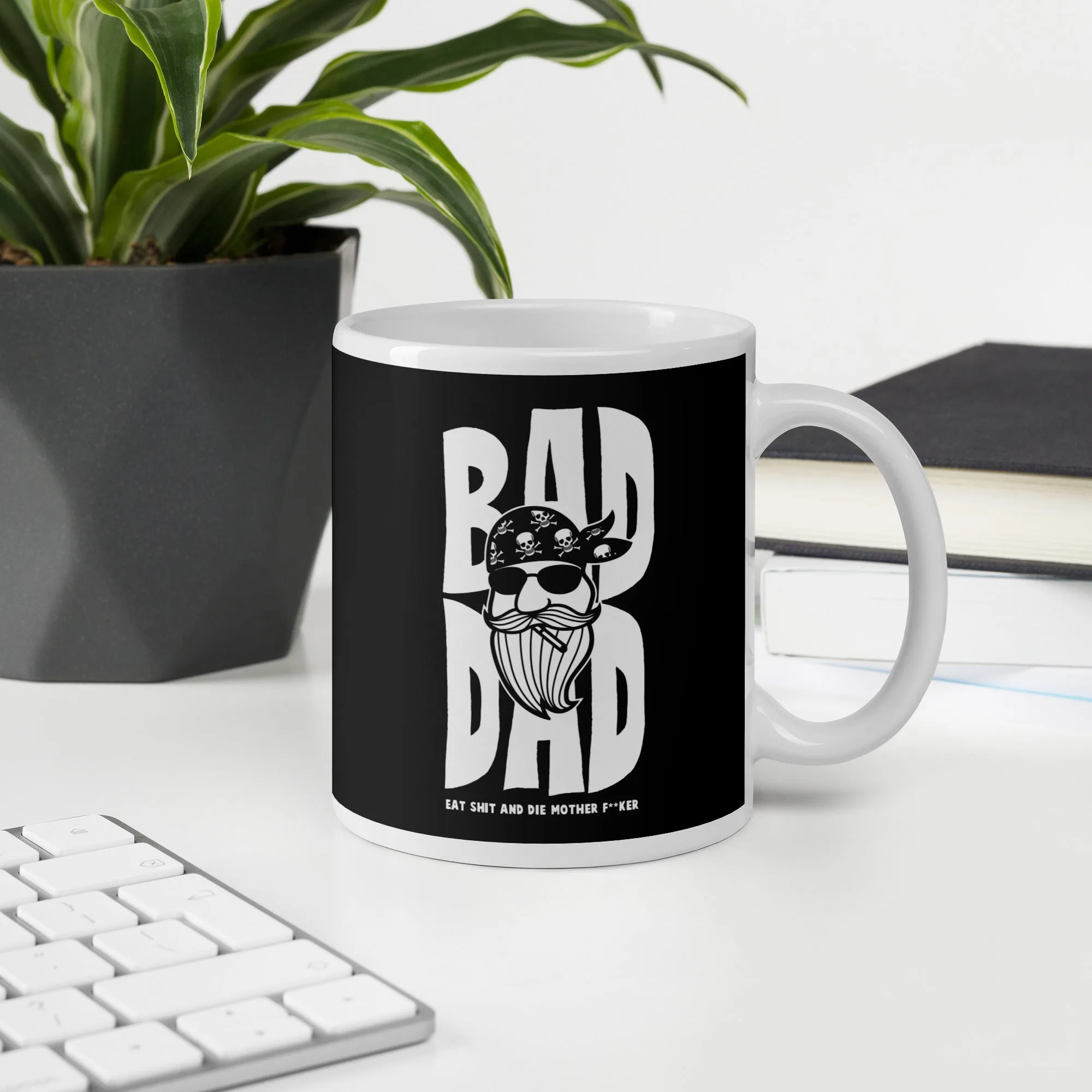 Mug Blanc Brillant Bad Dad – Image 6